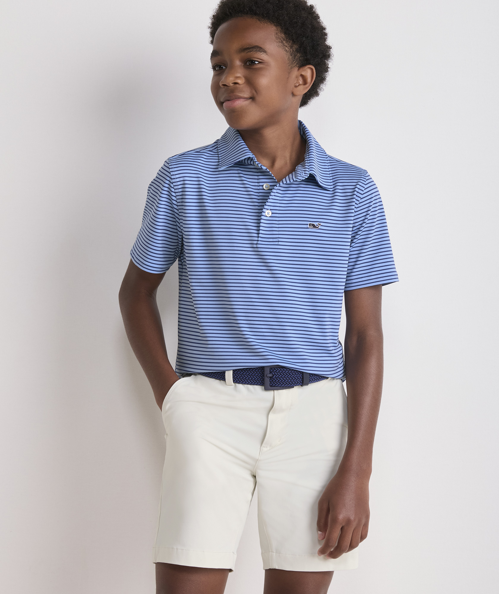 Boys' Bradley Stripe Sankaty Polo