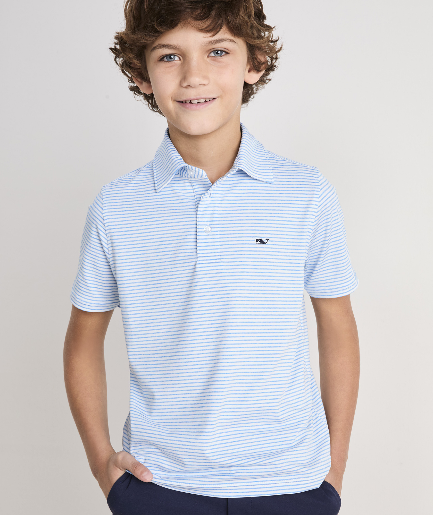 Boys' Bradley Stripe Sankaty Polo