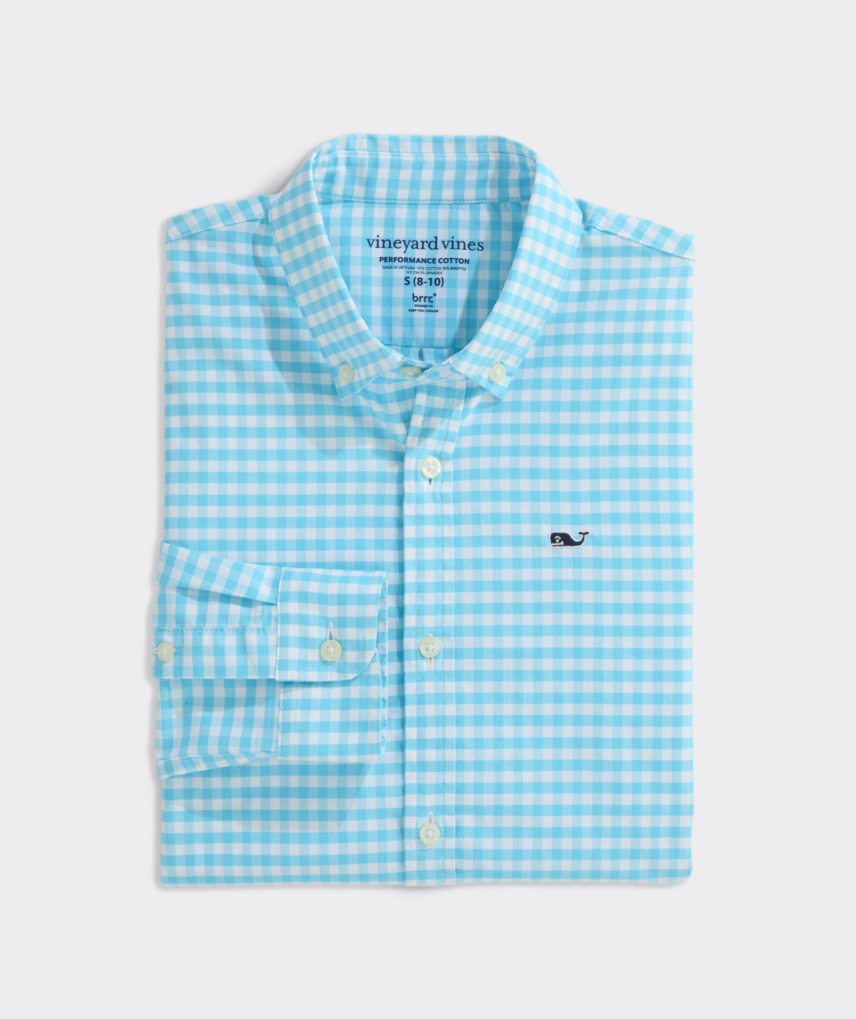 Boys' Skysail Gingham Performance Cotton Shirt