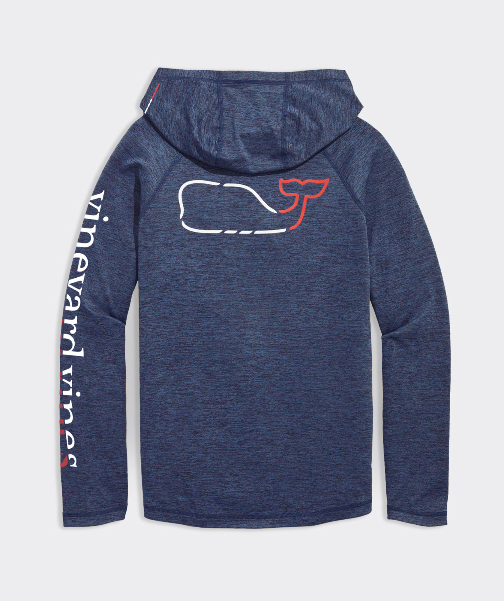 On-The-Go Whale Outline Long-Sleeve Harbor Performance Hoodie Tee