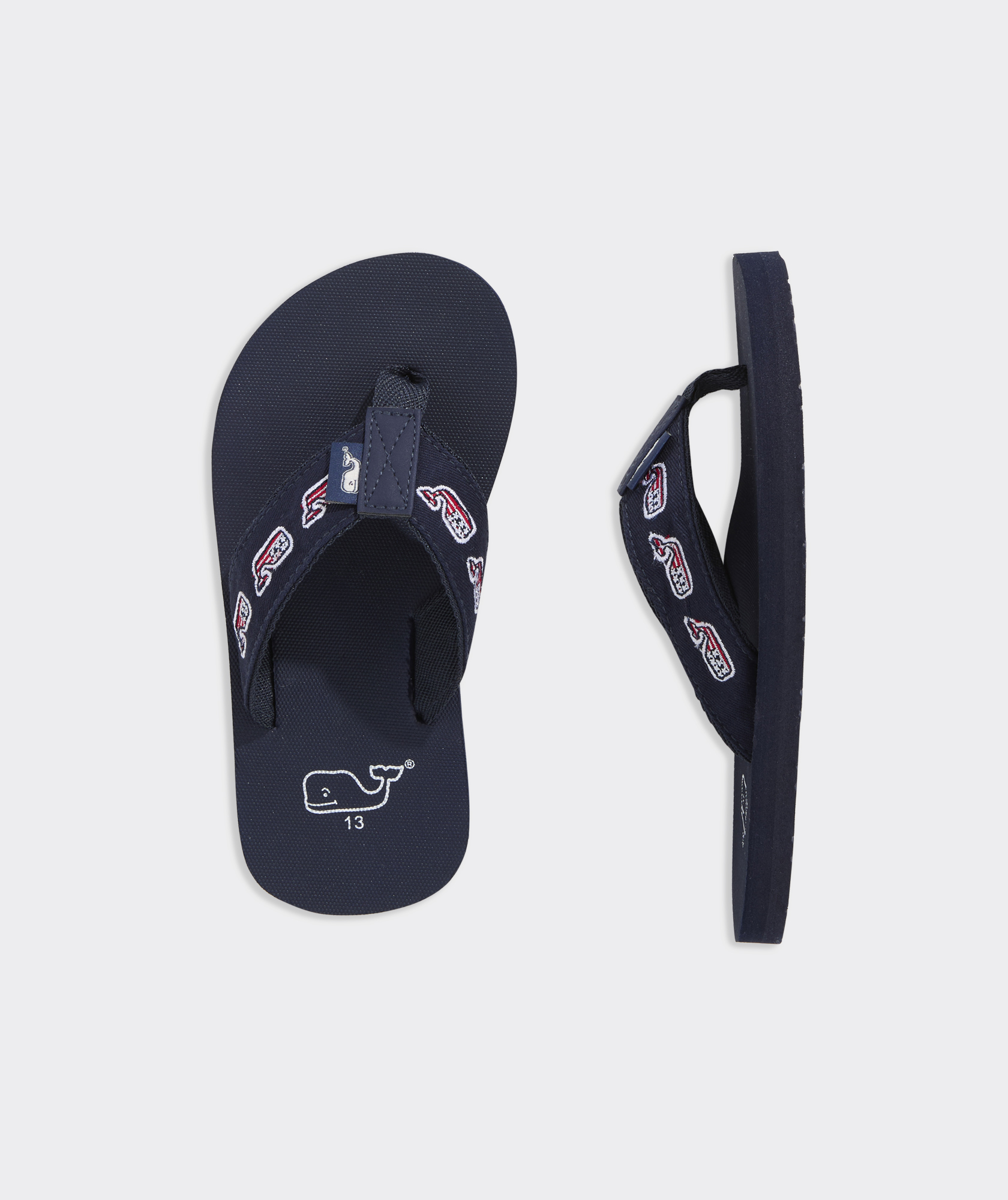 Boys' Embroidered Flag Whale Foam Flip Flops