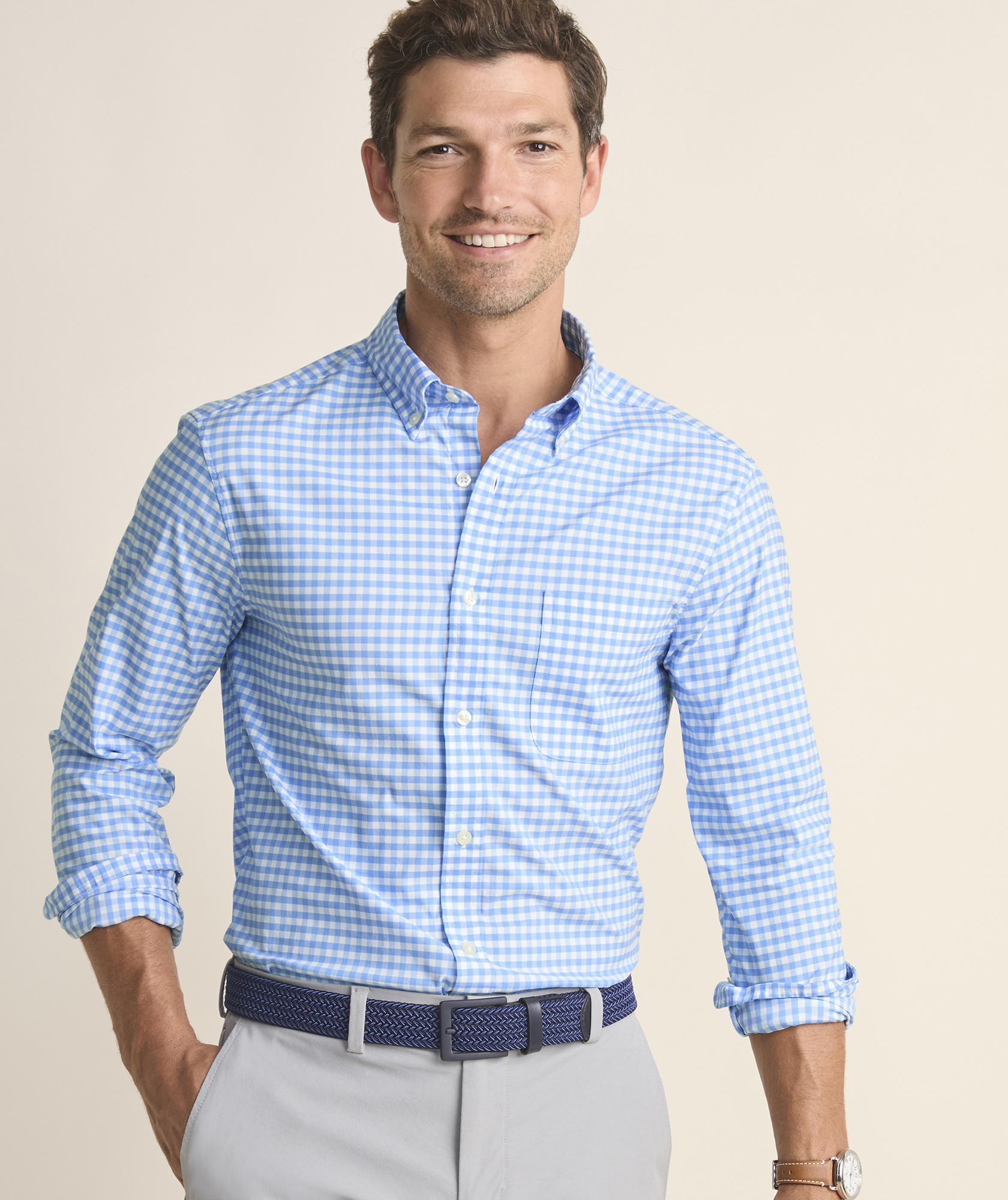 Skysail Gingham Performance Cotton Shirt