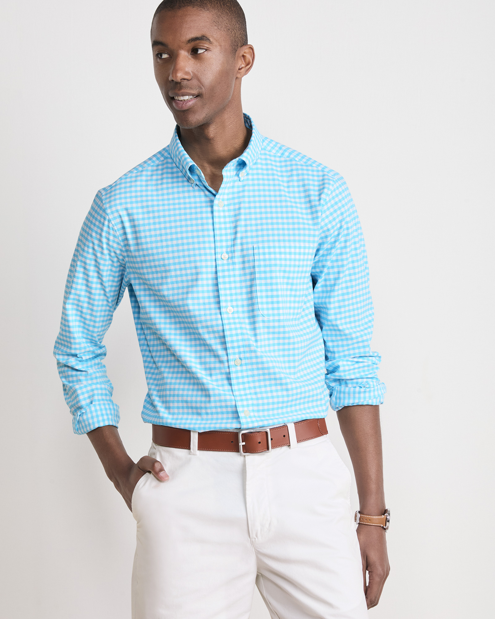Skysail Gingham Performance Cotton Shirt