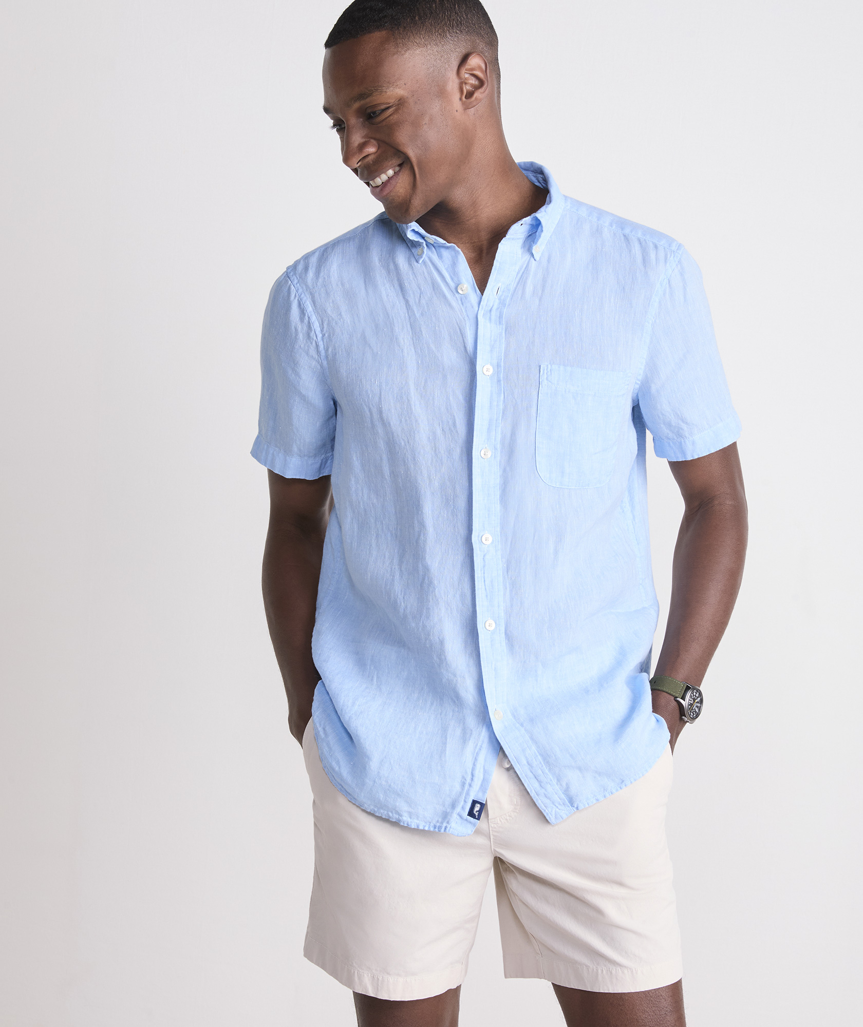 Surfside Solid Linen Short-Sleeve Shirt