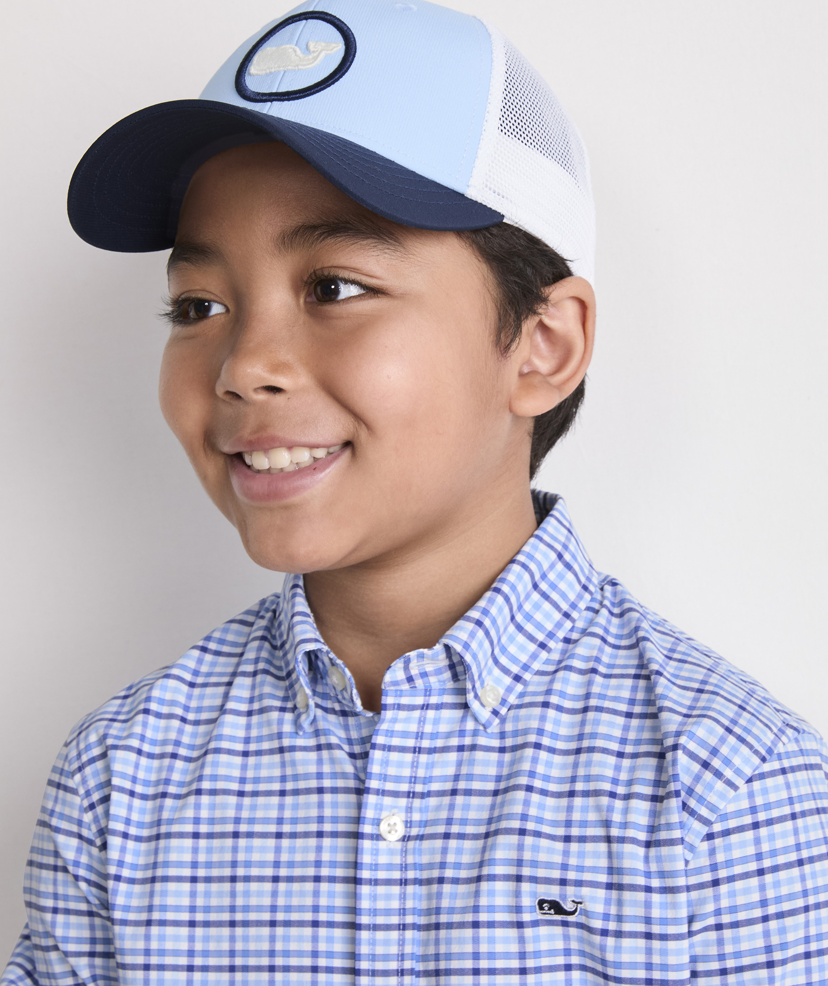 Boys' Whale Dot Performance Trucker Hat