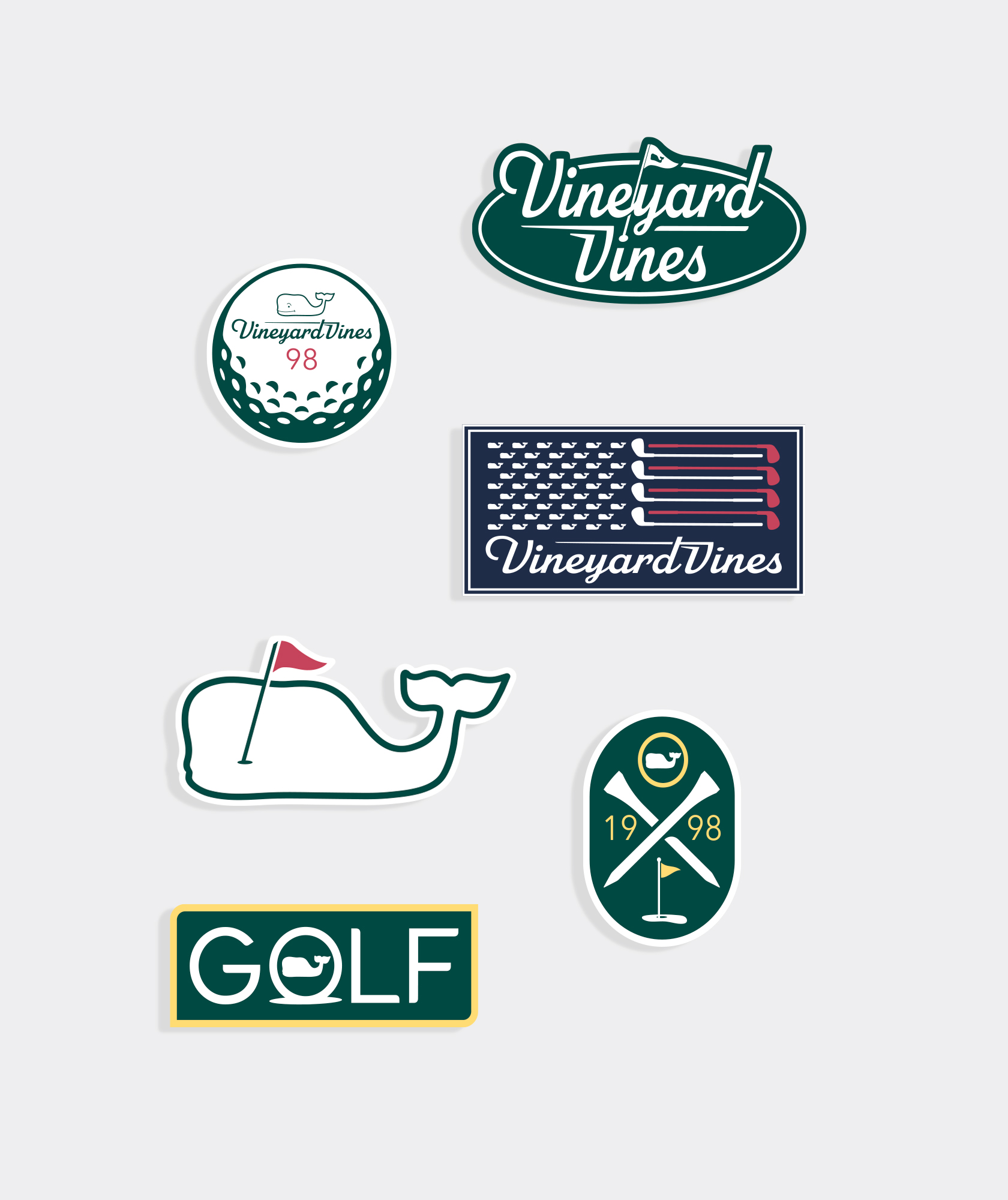 vineyard vines Golf Sticker Pack