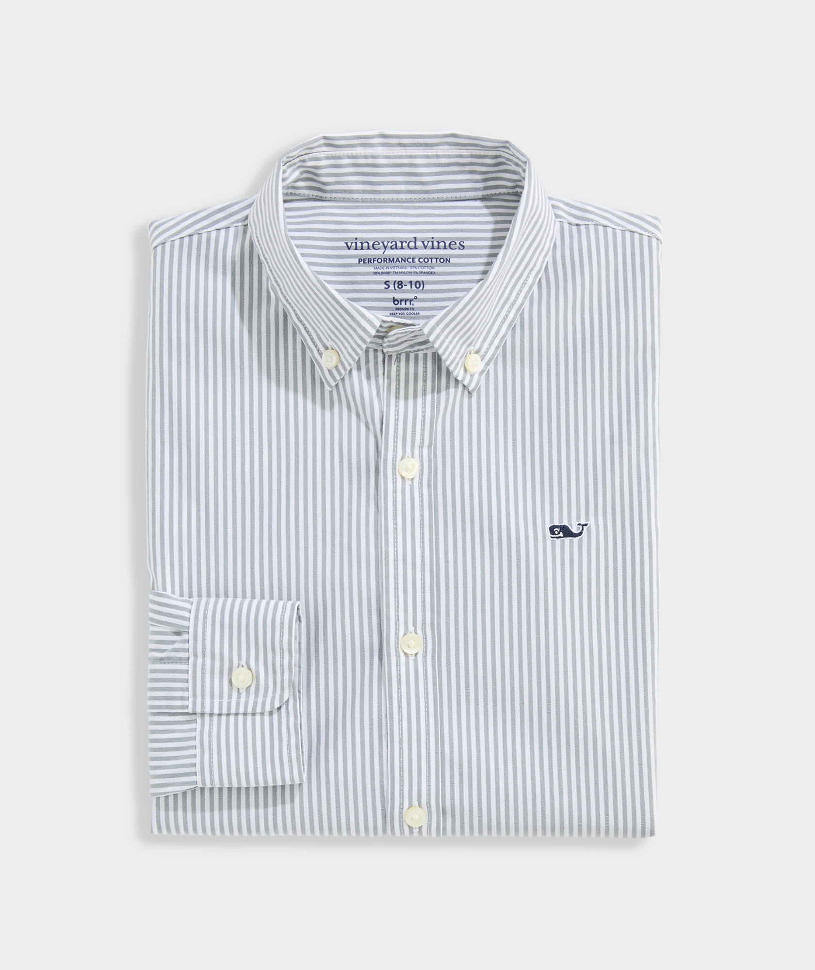 Boys' Admiral Stripe Performance Cotton Shirt