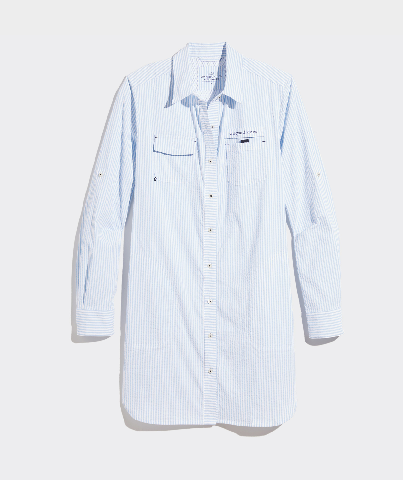 Harbor Seersucker Shirt Cover-Up