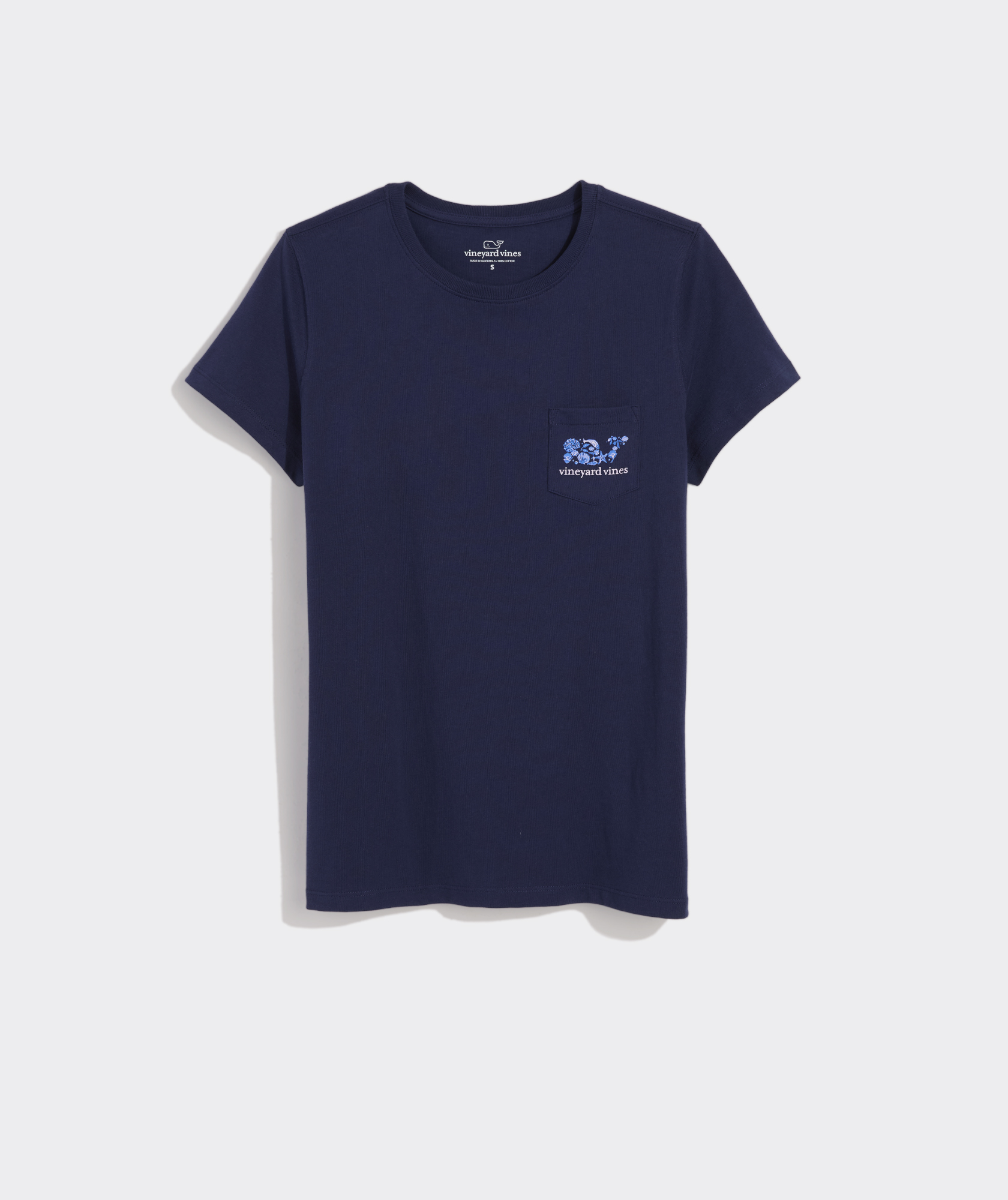 Camila Print Whale Fill Short-Sleeve Pocket Tee