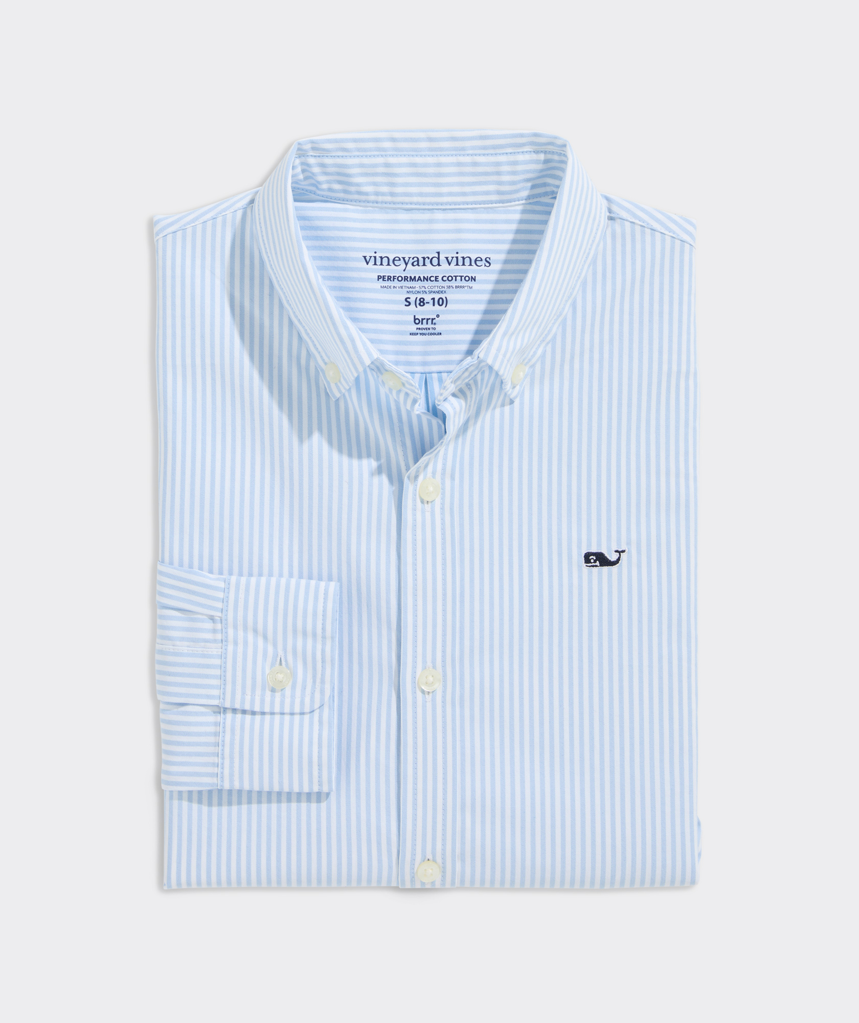 Boys' Stripe Performance Cotton Shirt