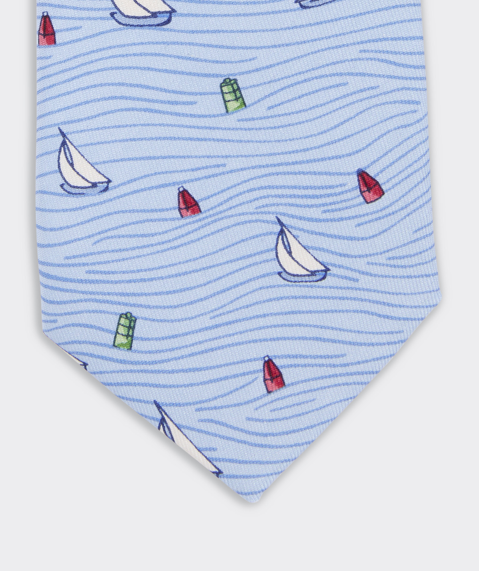 Boys' Sailboat Waves Silk Tie