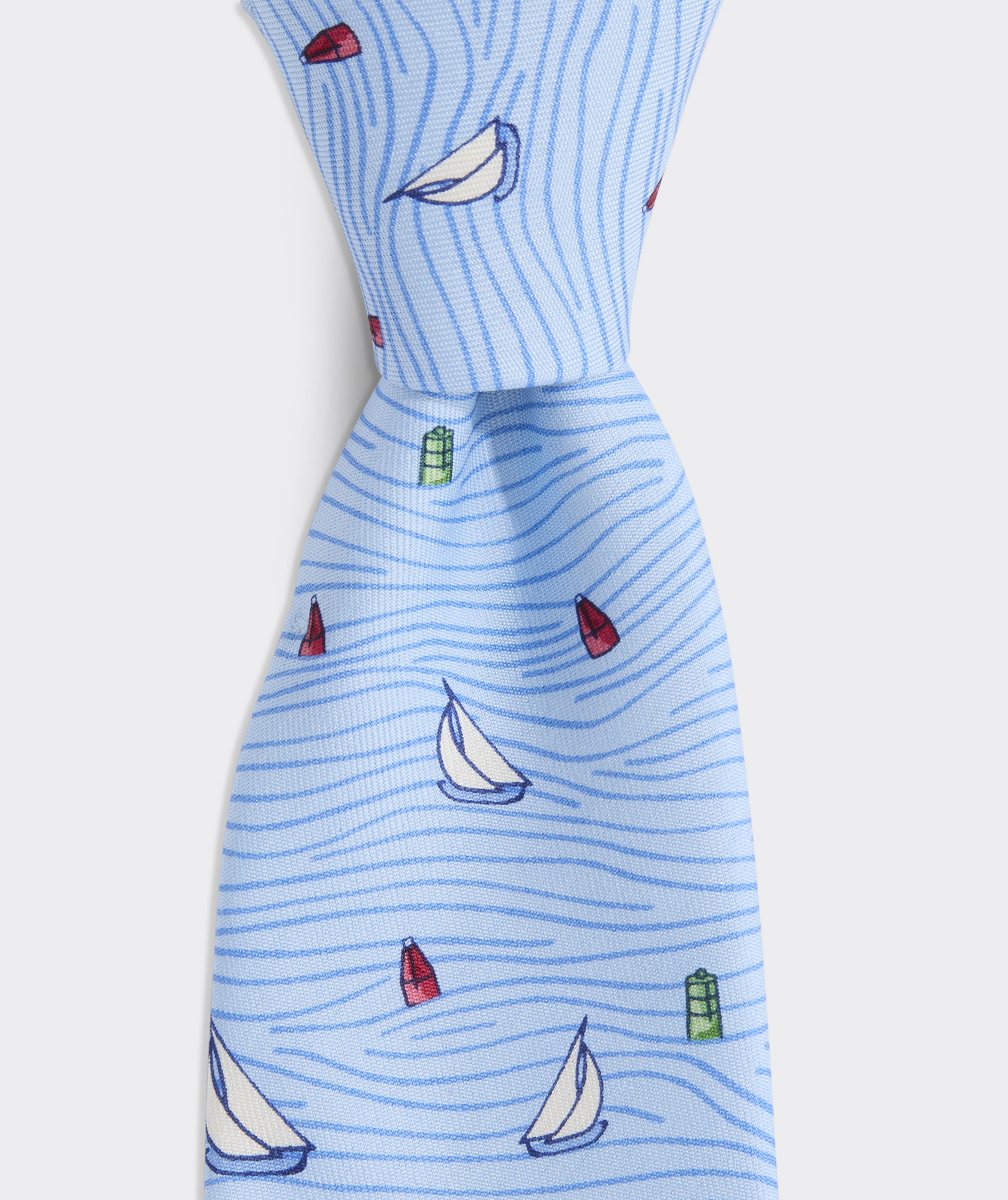 Boys' Sailboat Waves Silk Tie