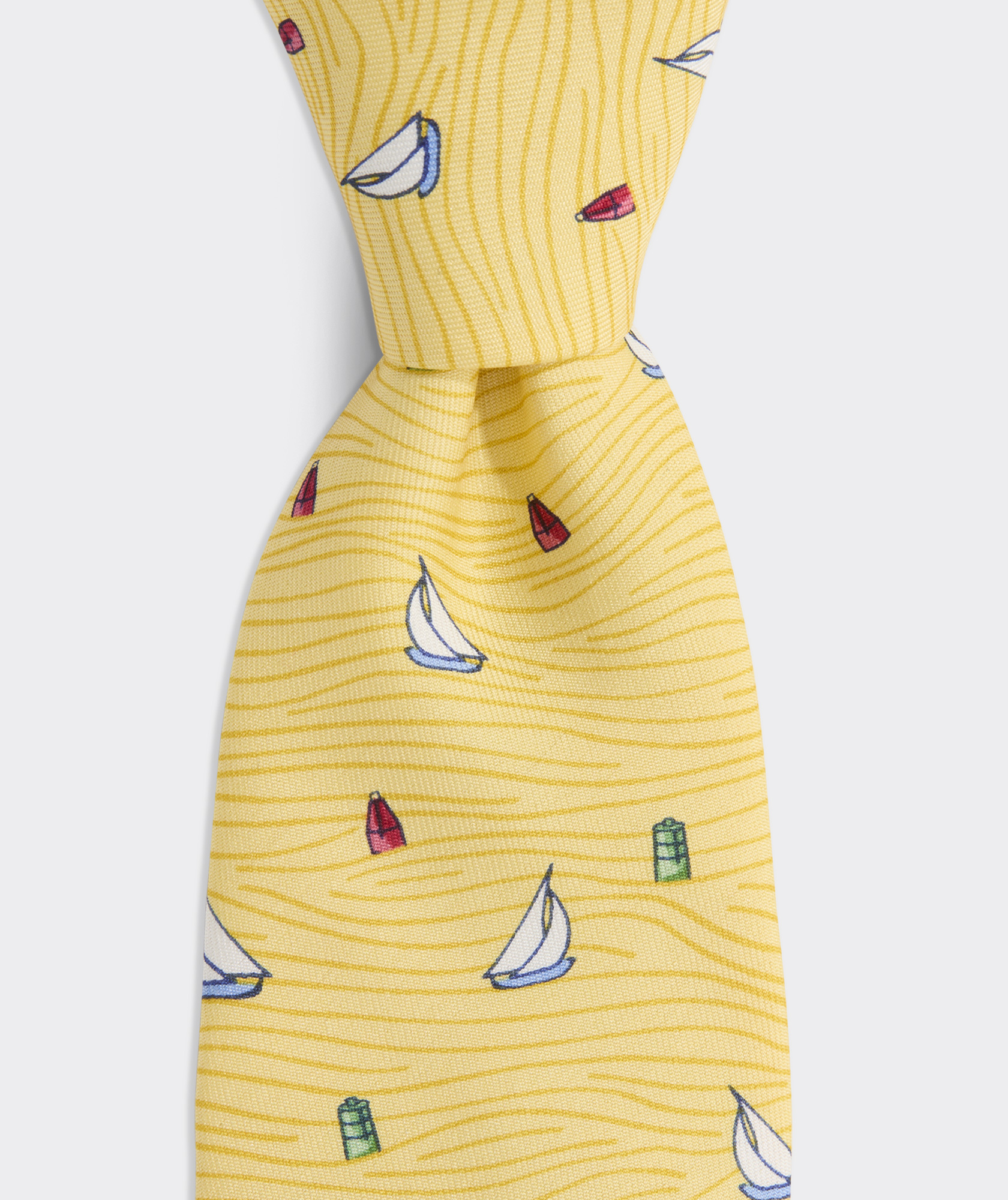 Boys' Sailboat Waves Silk Tie