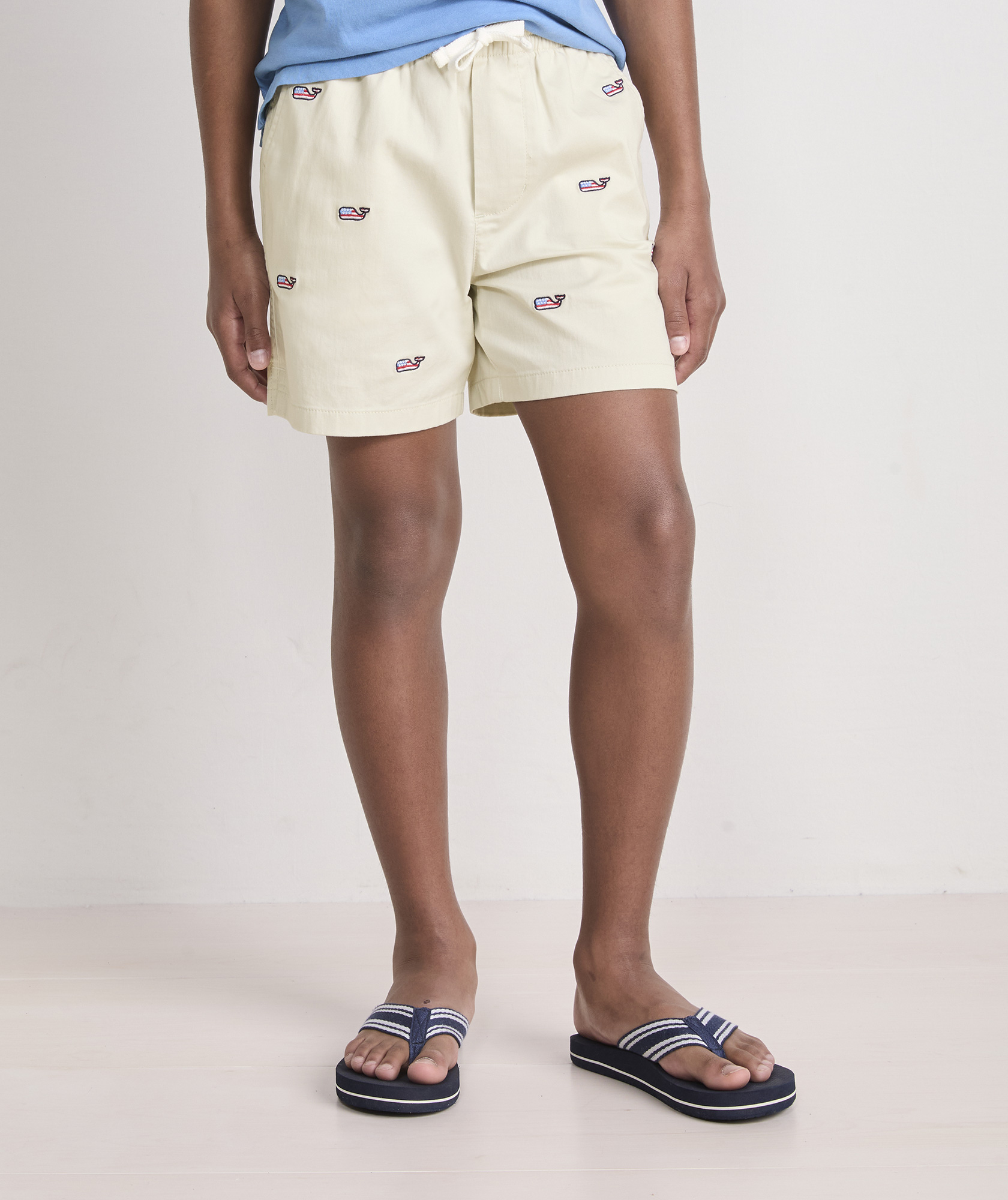 Boys' Americana Embroidered Pull-On Chino Shorts