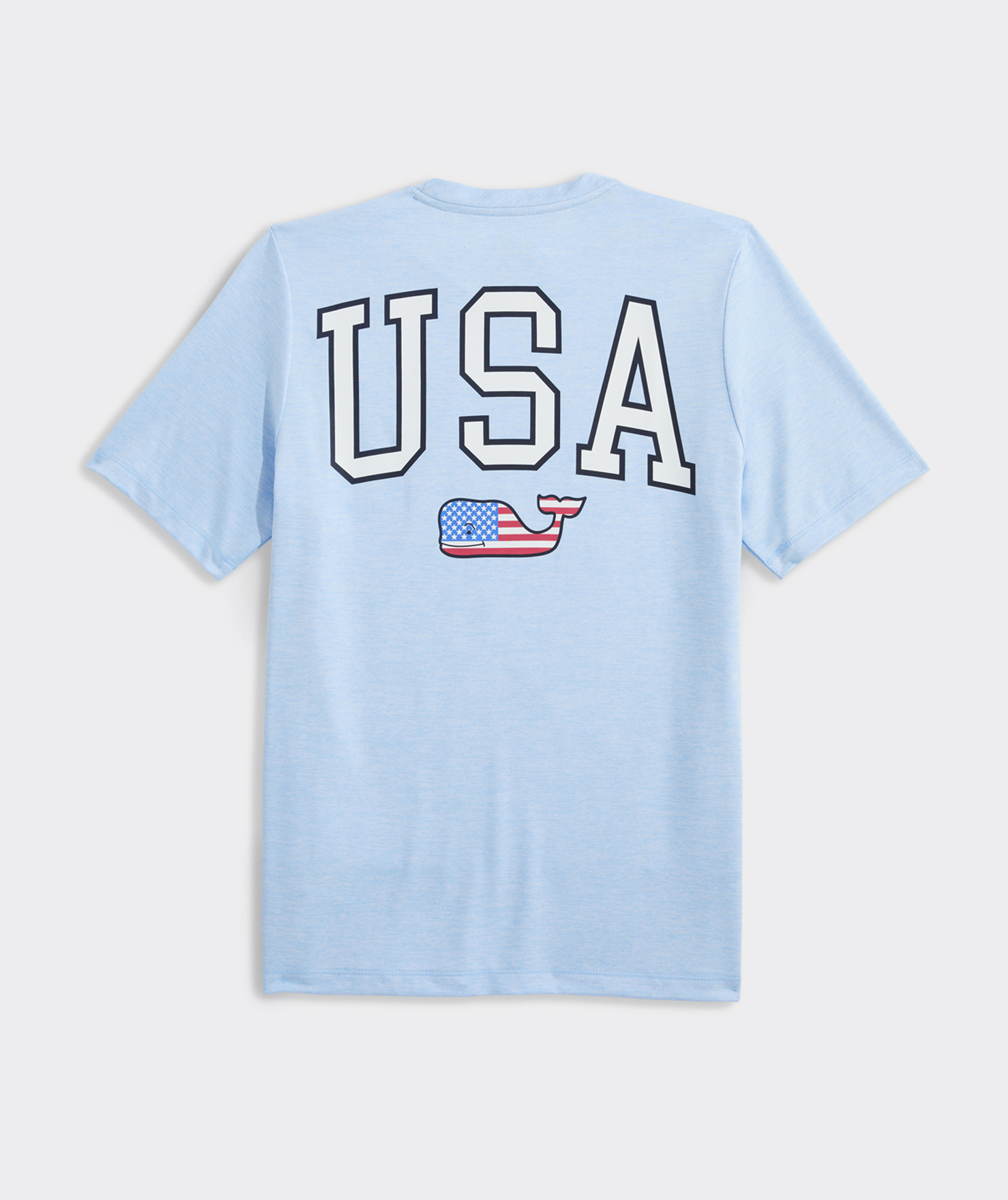 Boys' USA Flag Whale Short-Sleeve Harbor Sun Performance Tee
