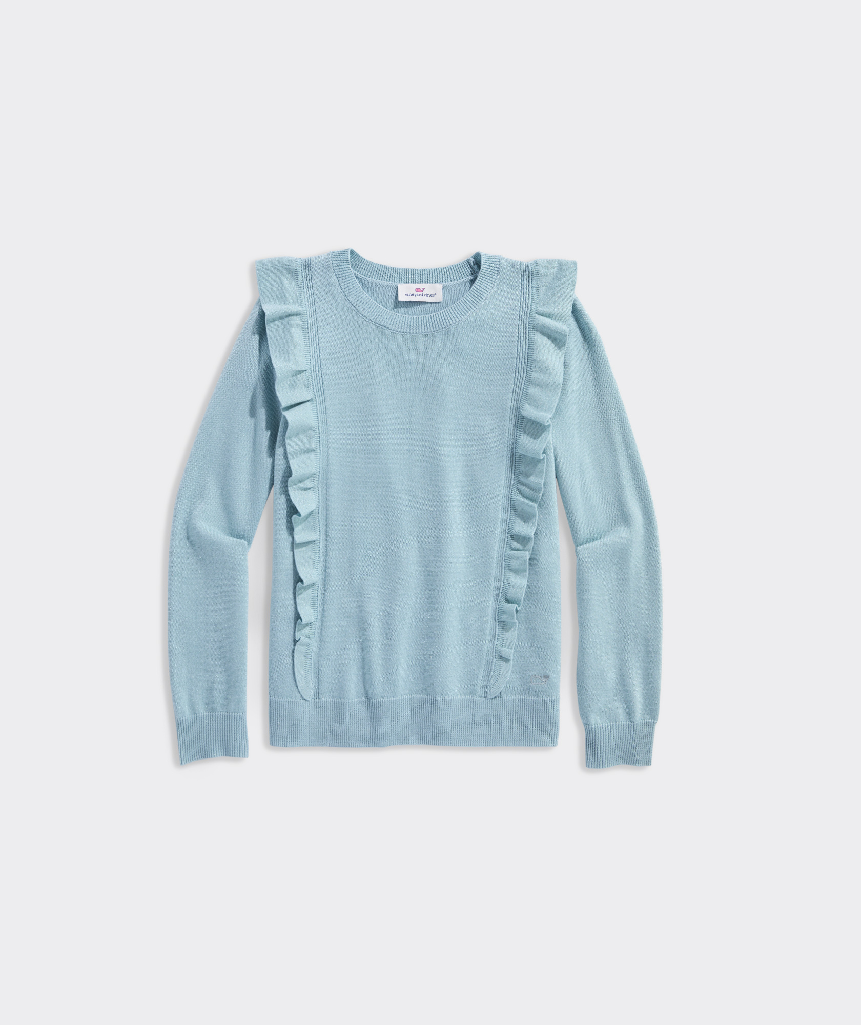 Girls' Ruffled Crewneck Sweater