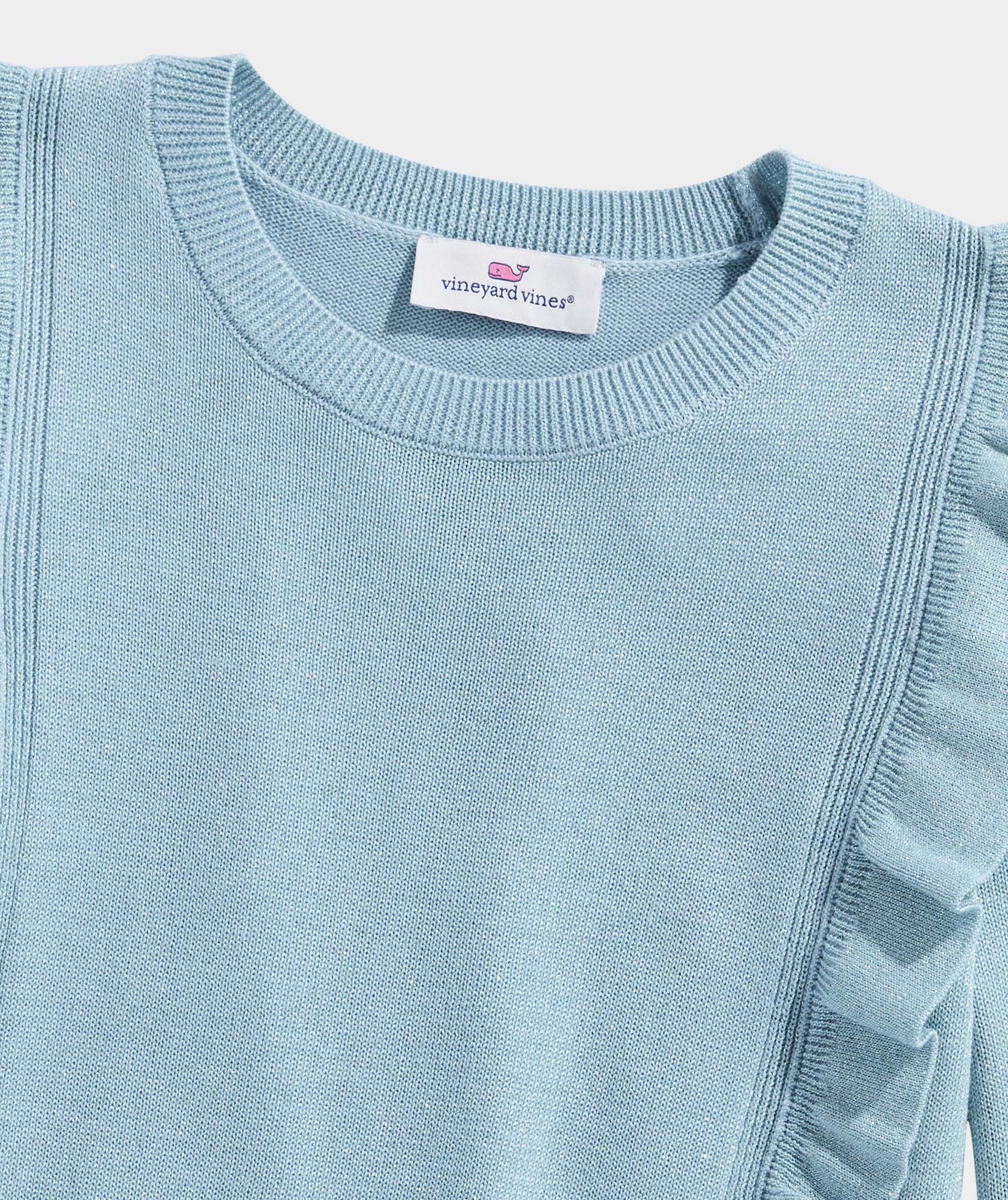 Girls' Ruffled Crewneck Sweater
