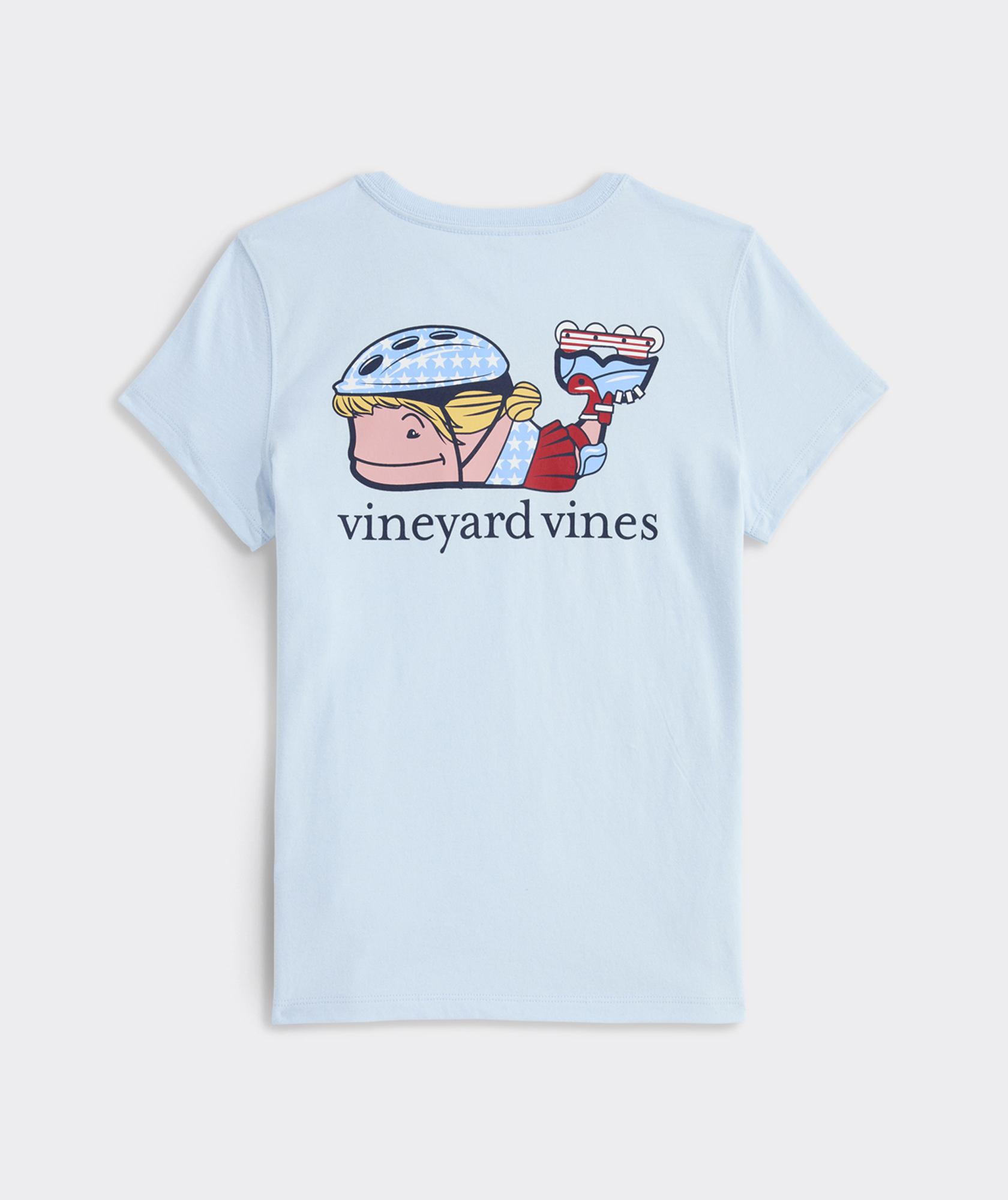 Girls' USA Rollerblading Whale Short-Sleeve Pocket Tee