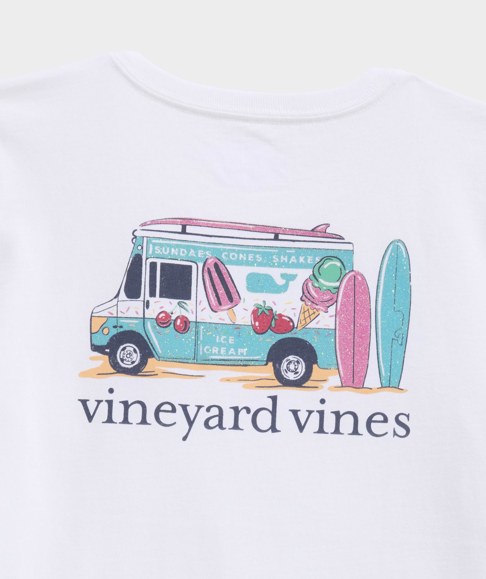 Girls' Glitter Ice Cream Truck Short-Sleeve Pocket Tee
