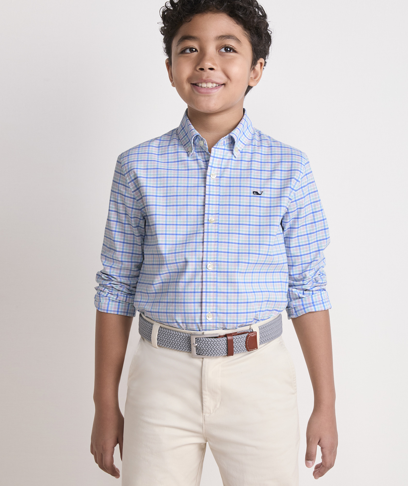 Boys' Kingston Tattersall Performance Cotton Shirt