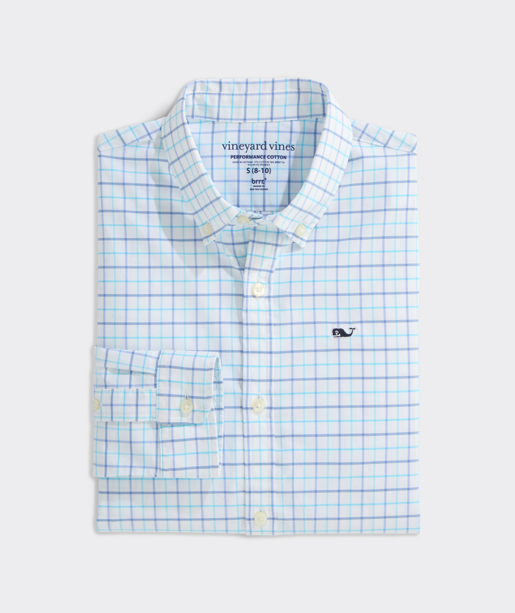 Boys' Moorings Tattersall Performance Cotton Shirt