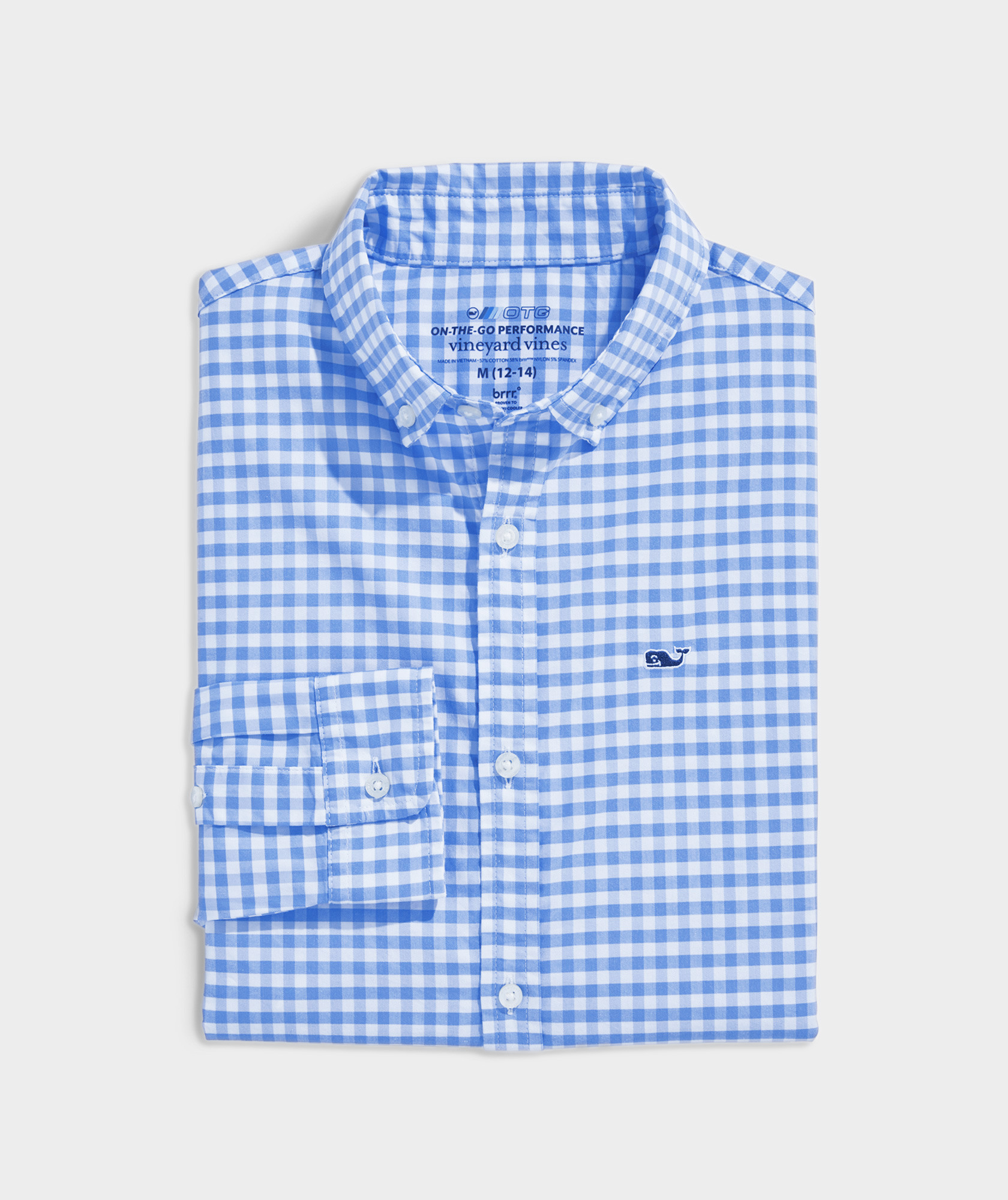 Boys' Skysail Gingham Performance Cotton Shirt