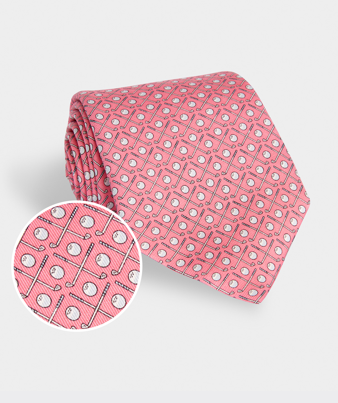 Golf Clubs Silk Tie