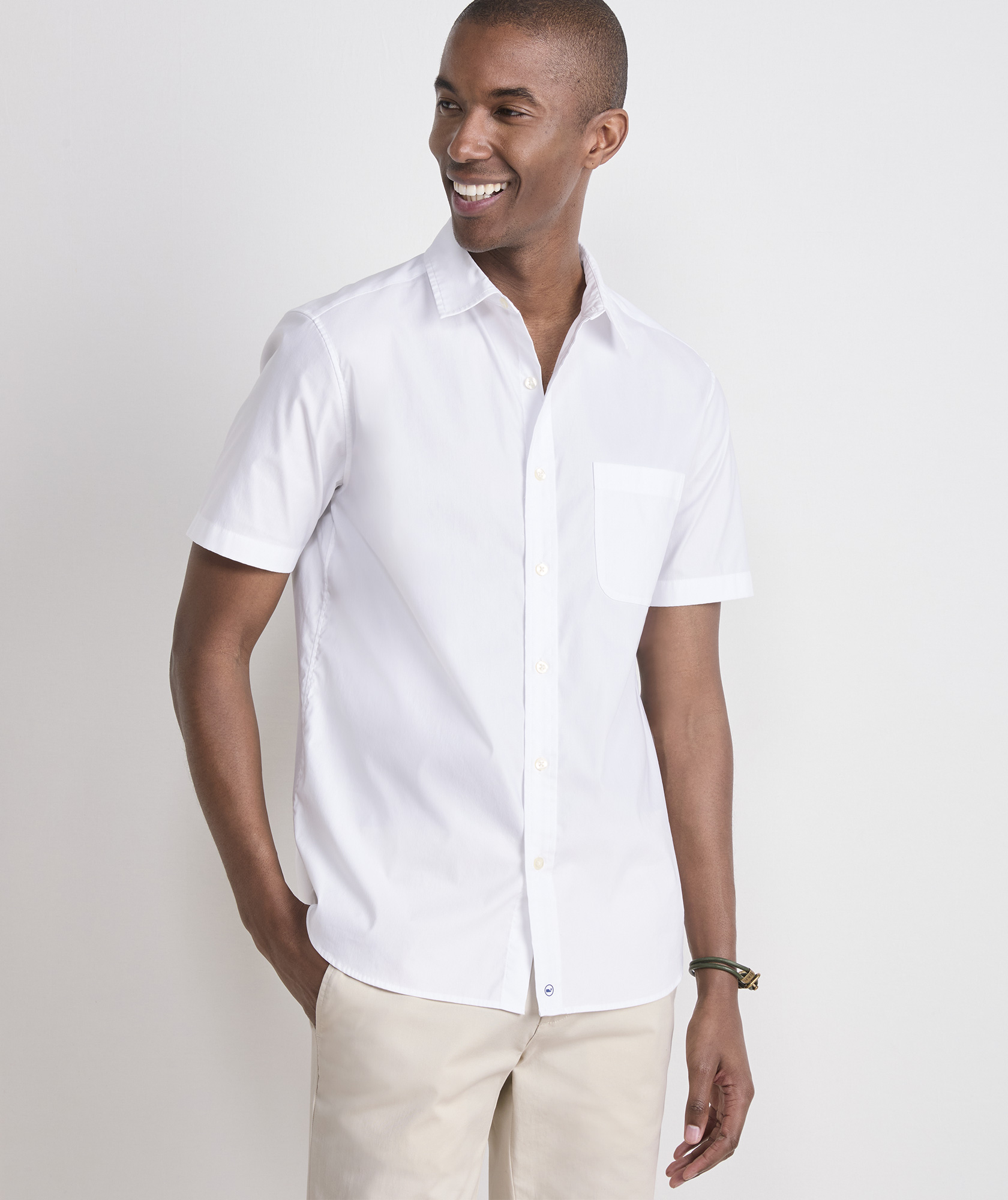 Breakwater Solid Performance Cotton Short-Sleeve Shirt