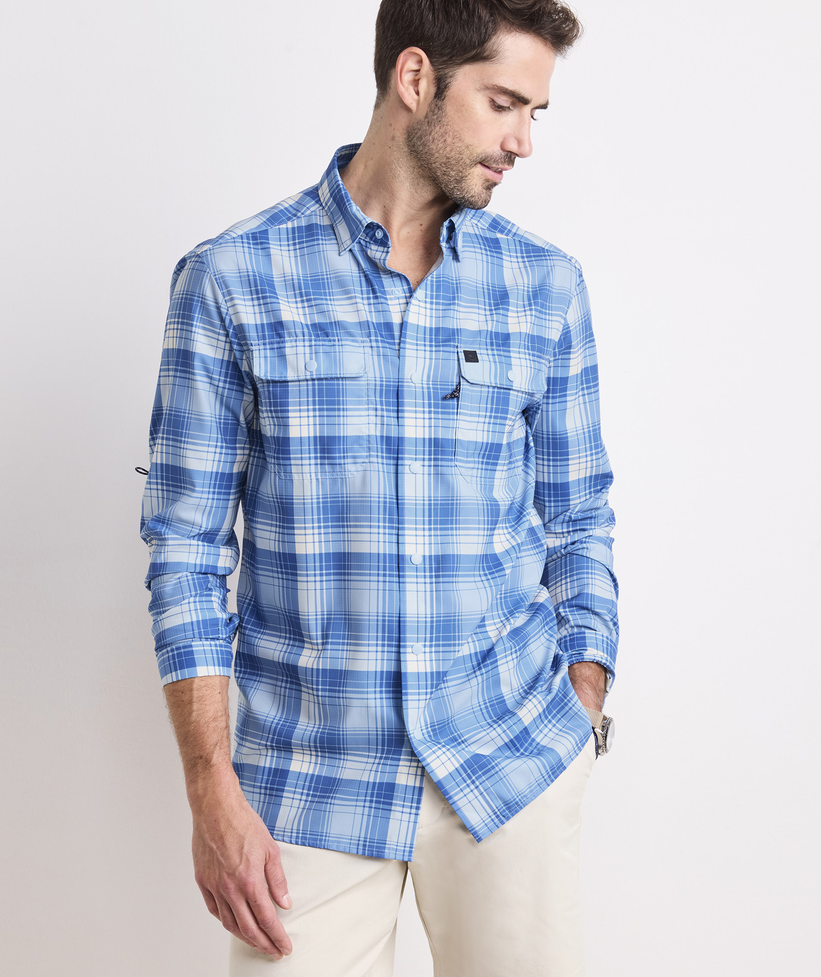 Lightweight Performance Harbor Plaid Shirt