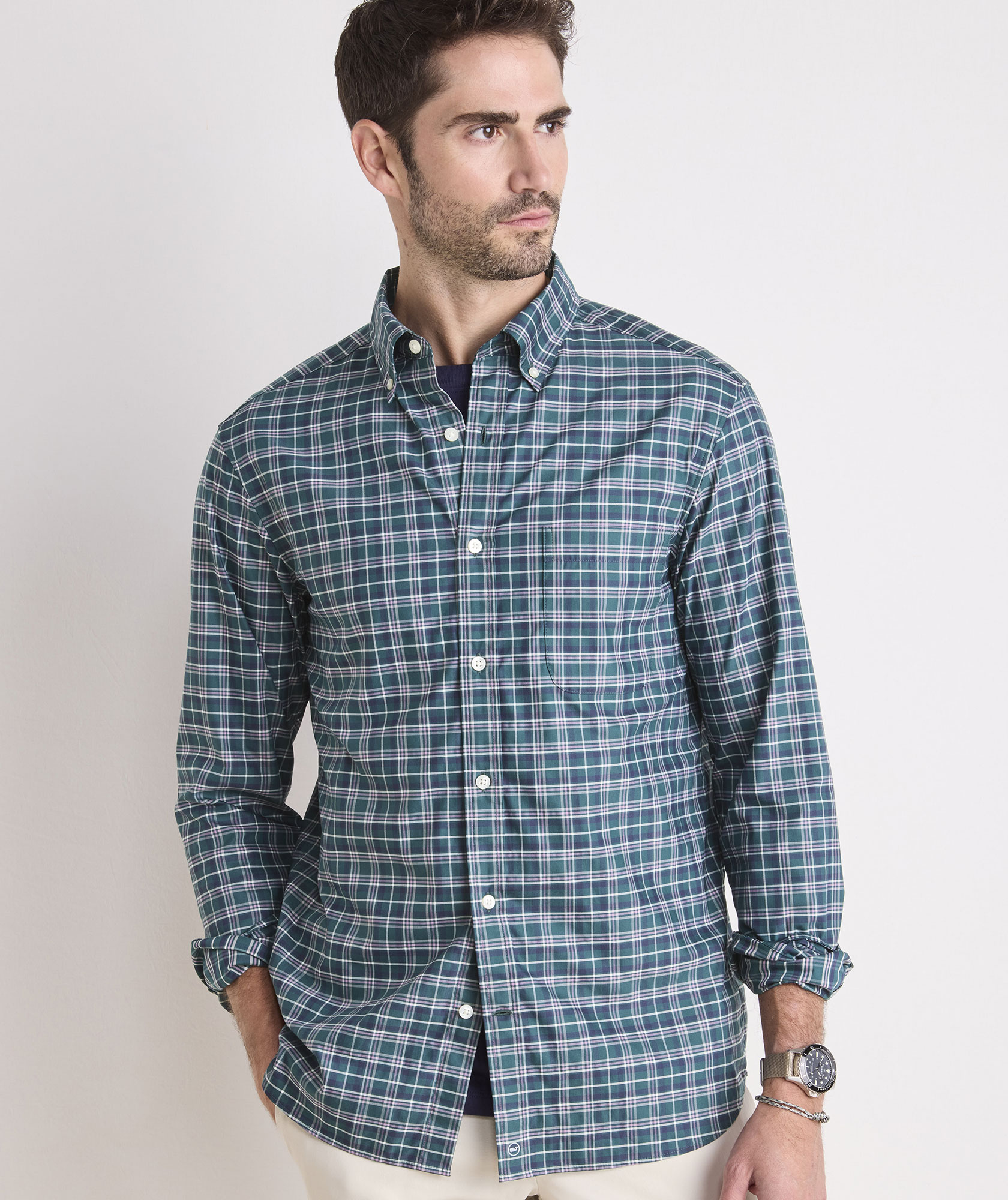 Plaid Performance Cotton Shirt