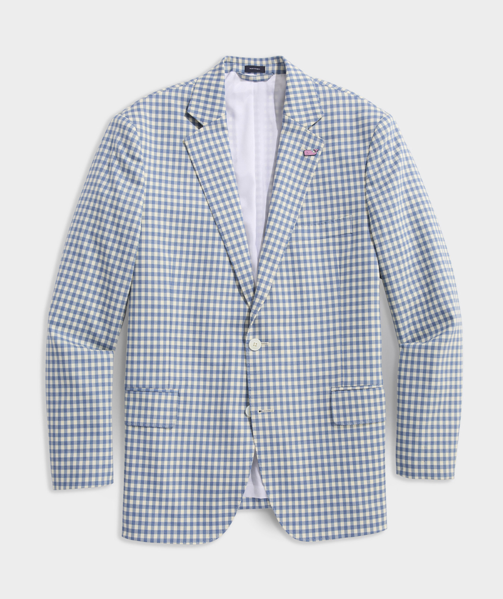White Bay Gingham Wool Blazer