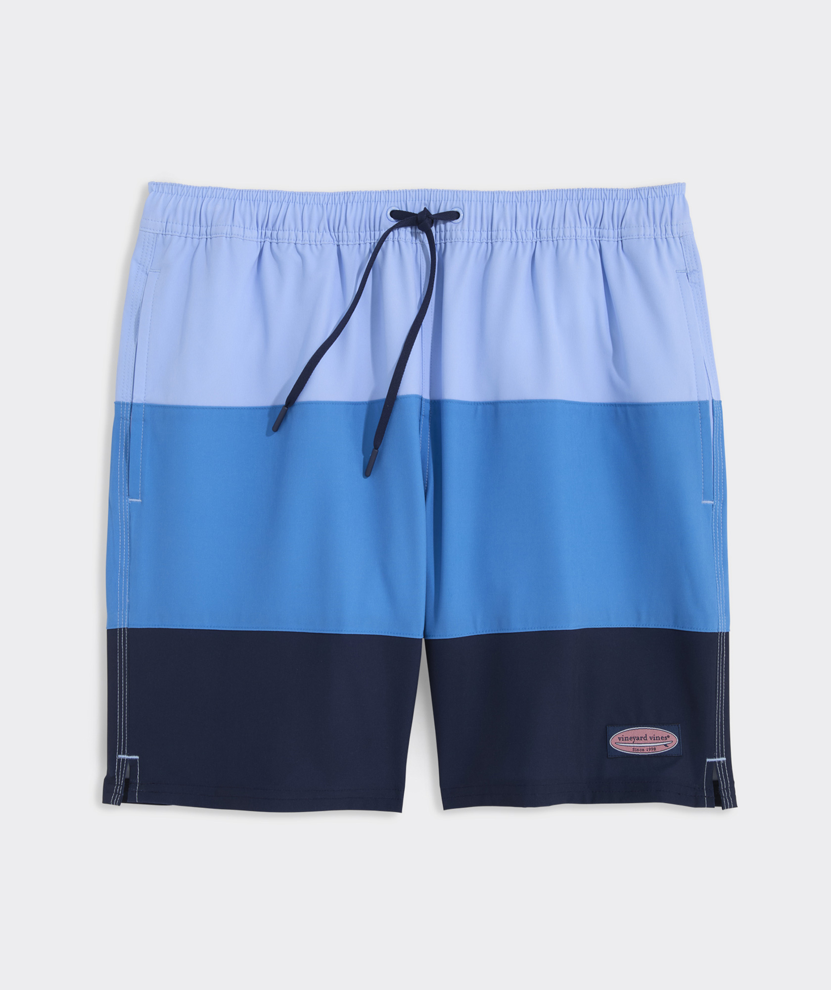 7 Inch Colorblock Piped Chappy Swim Trunks