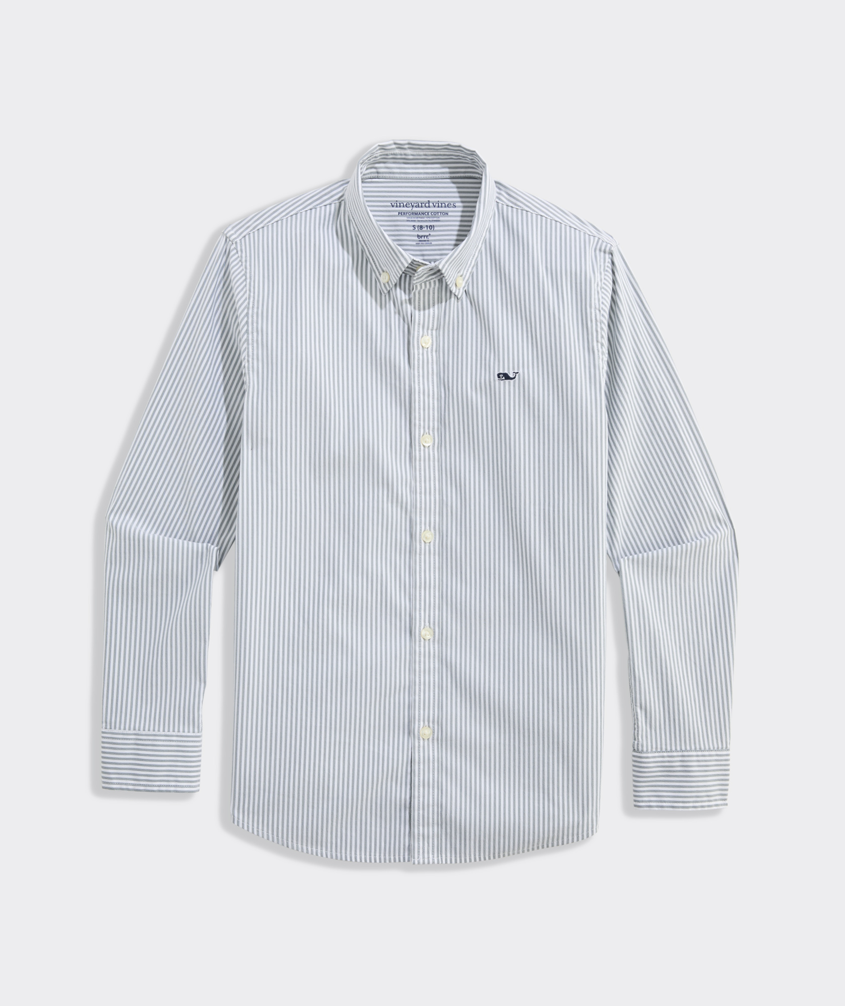 Boys' Admiral Stripe Performance Cotton Shirt