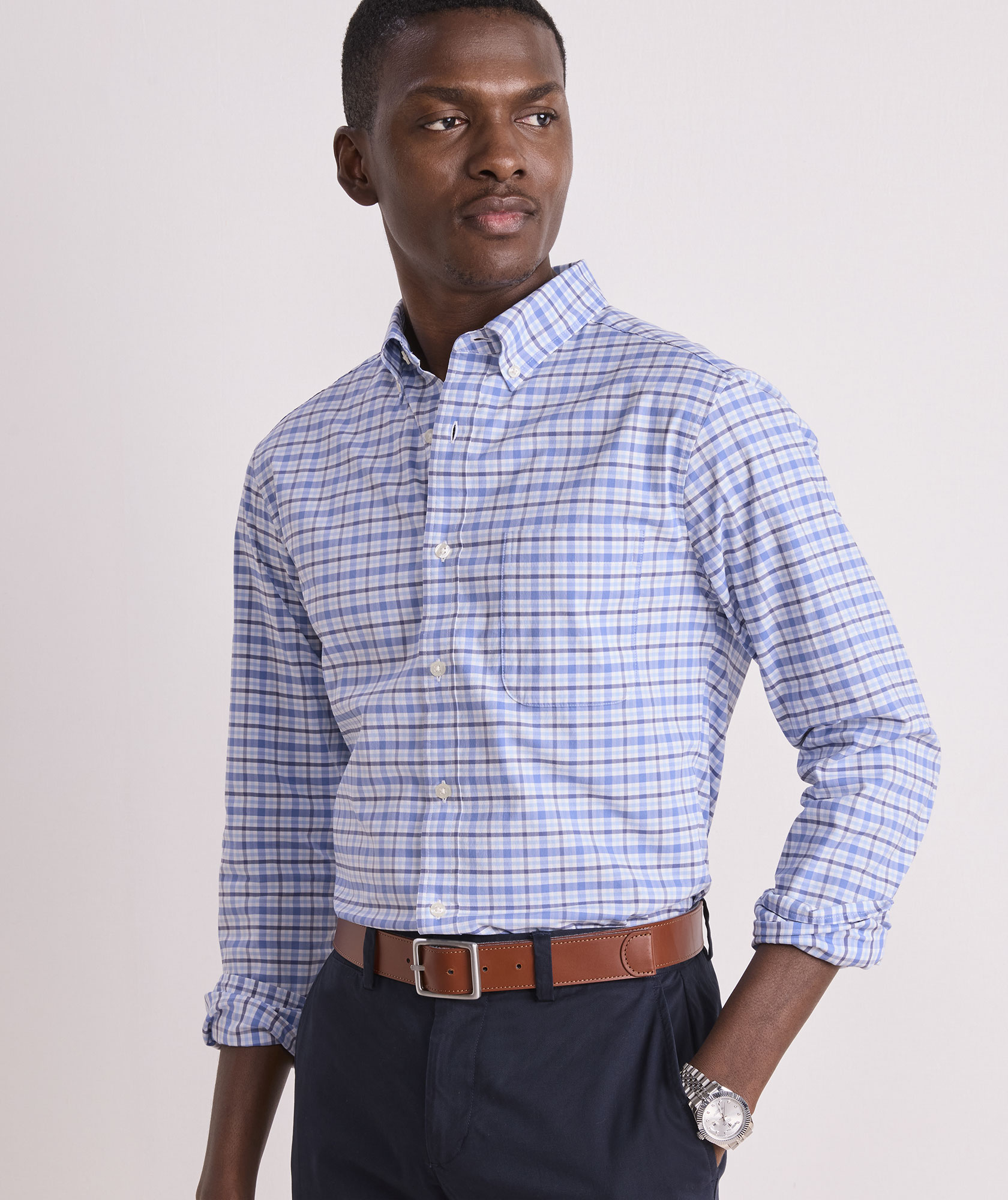 Bellamy Plaid Performance Cotton Shirt