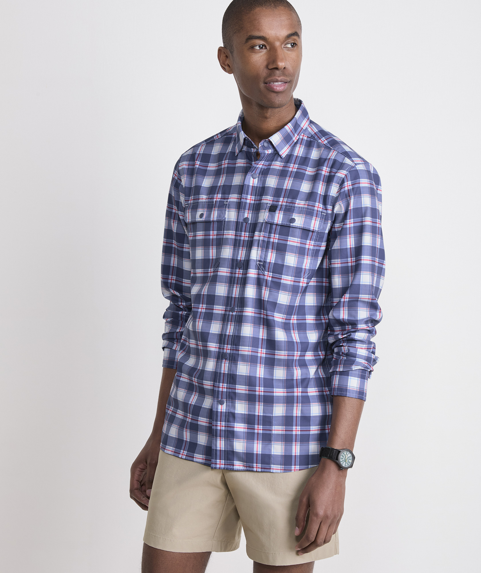 Markoe Plaid Performance Harbor Shirt
