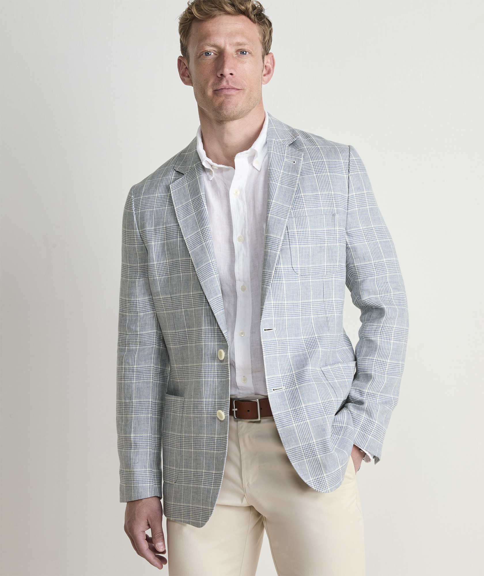 Helmsman Plaid Linen Blazer