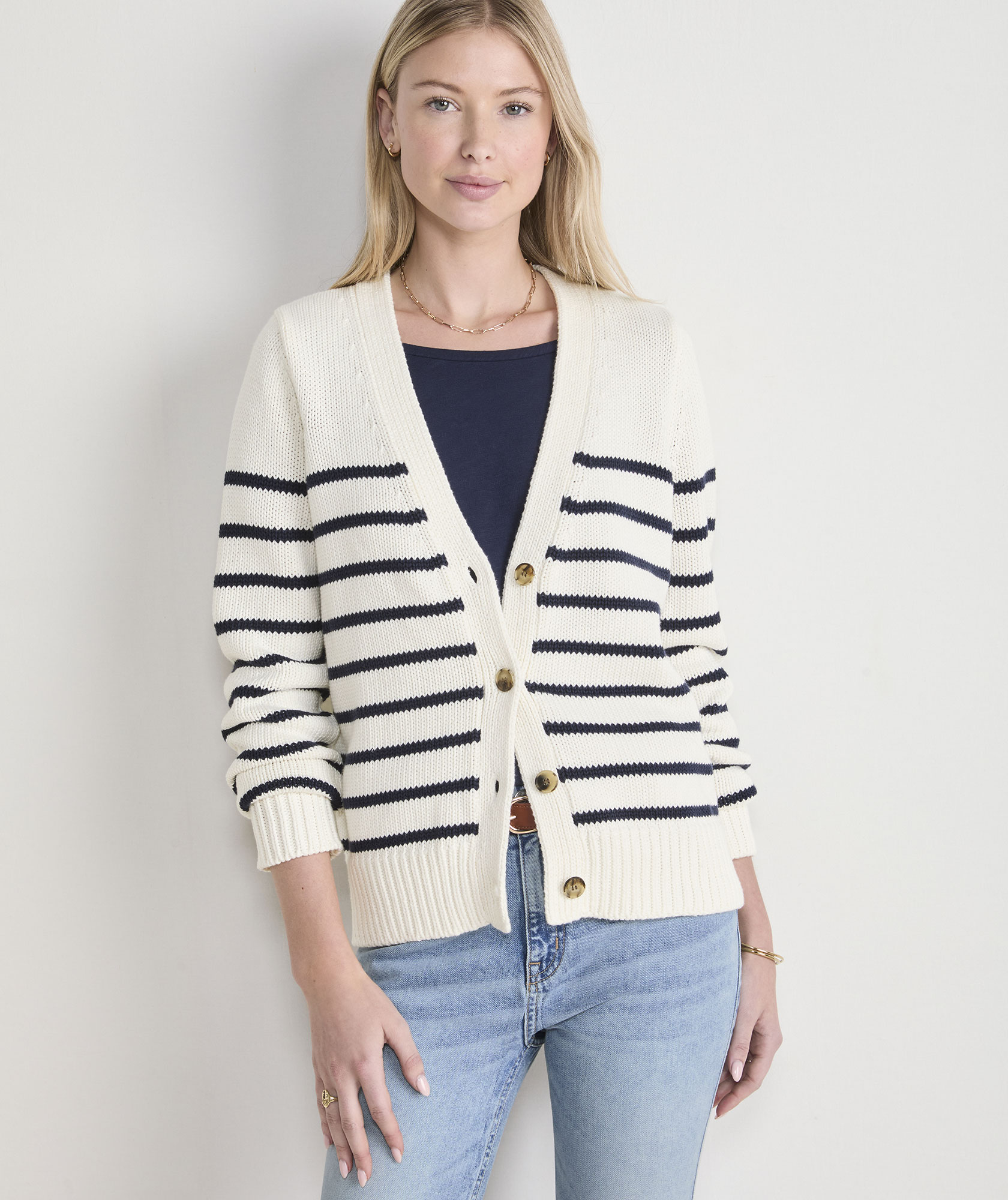 Katie Cotton V Neck Cardigan