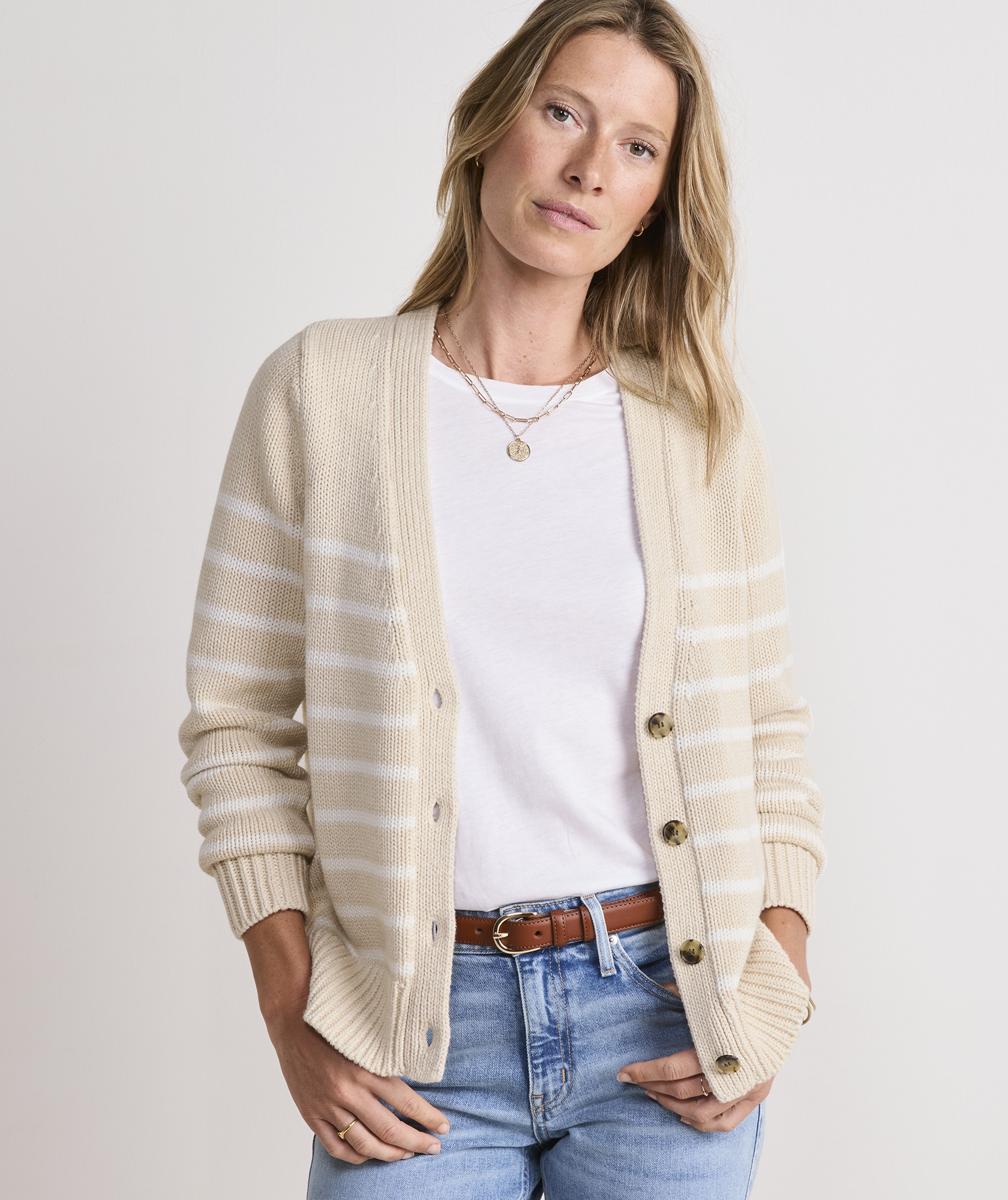 Katie Cotton V Neck Cardigan