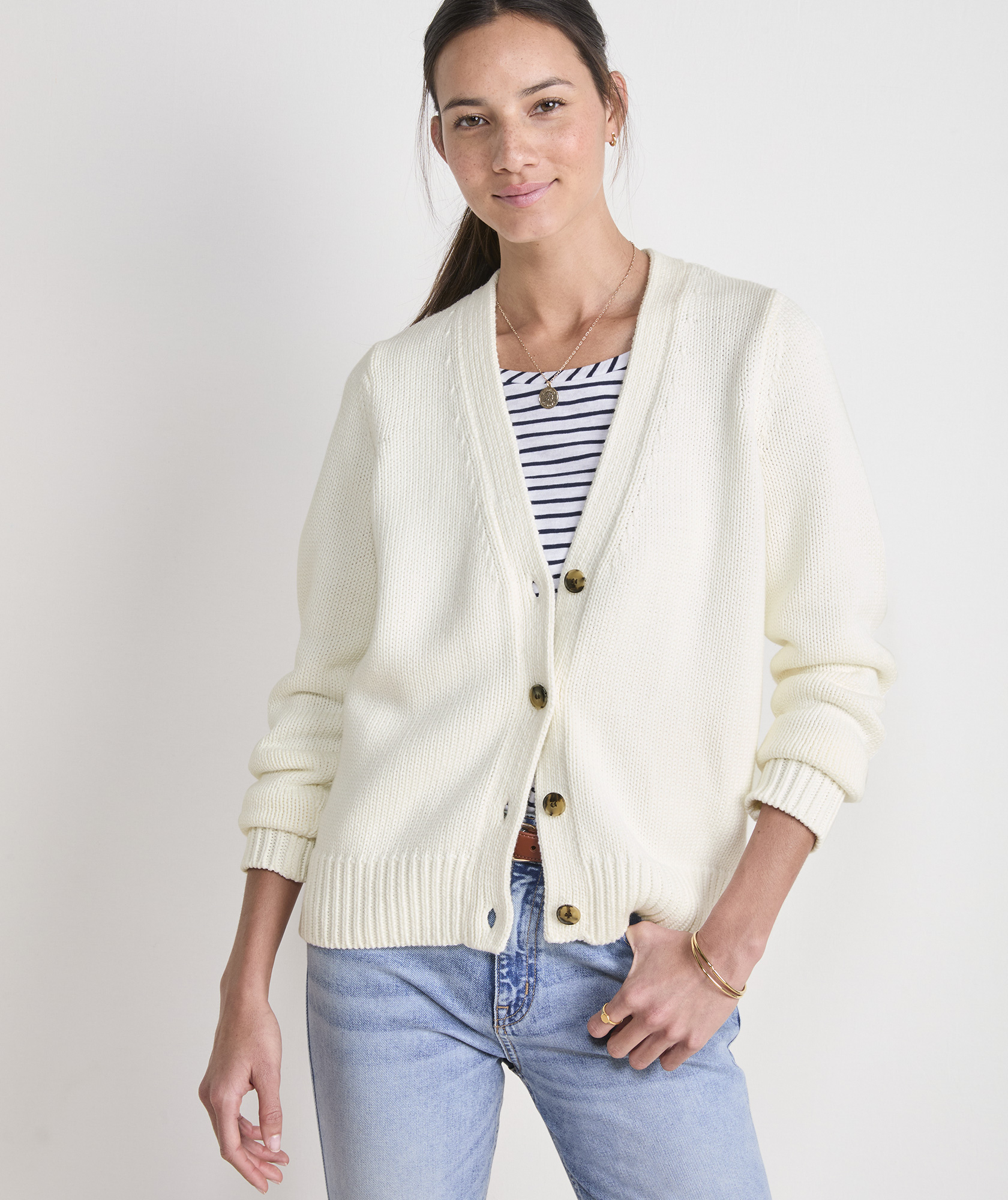 Katie Cotton V Neck Cardigan