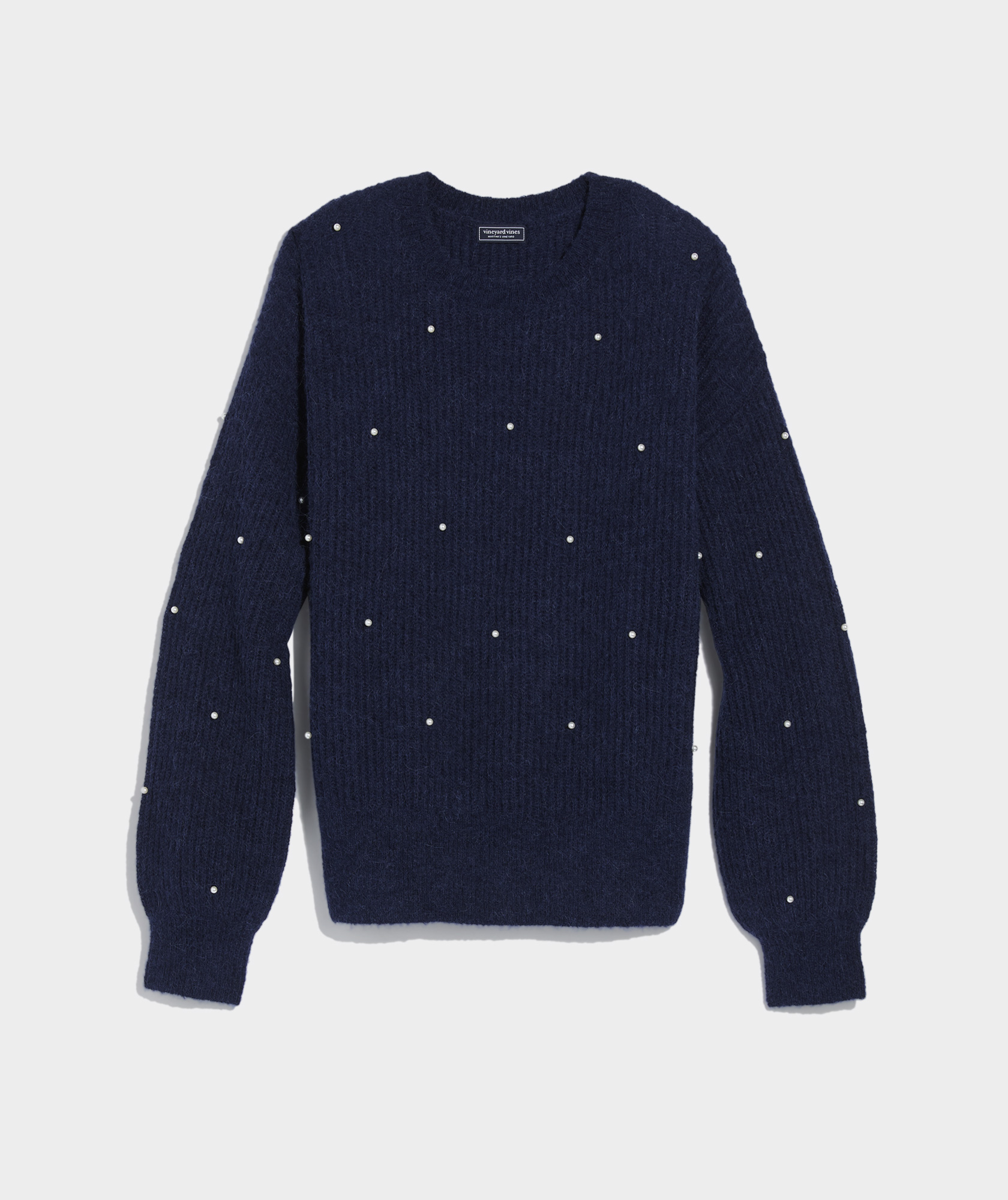 Plush Embellished Crewneck Sweater