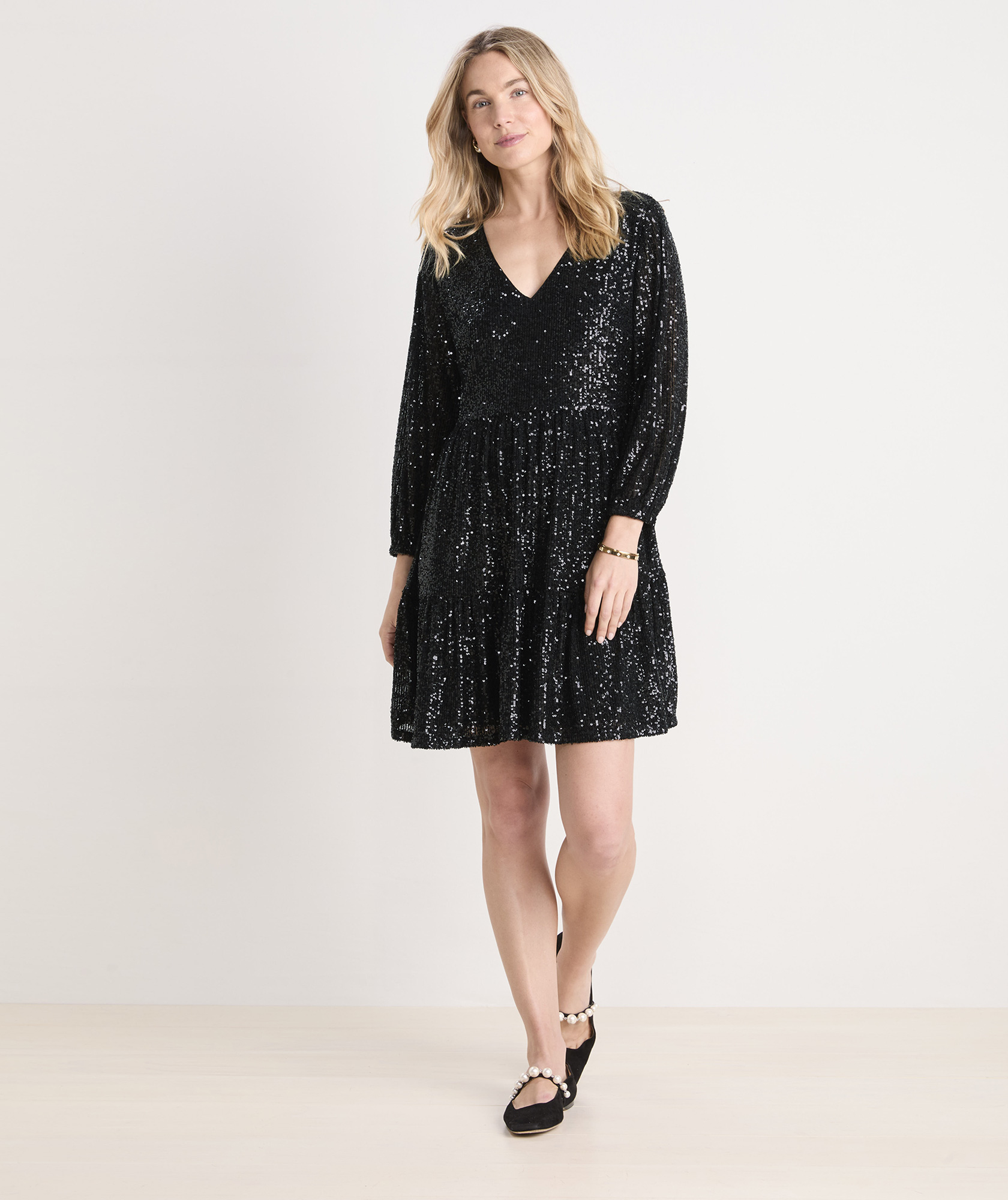 Sequin Tiered Dress