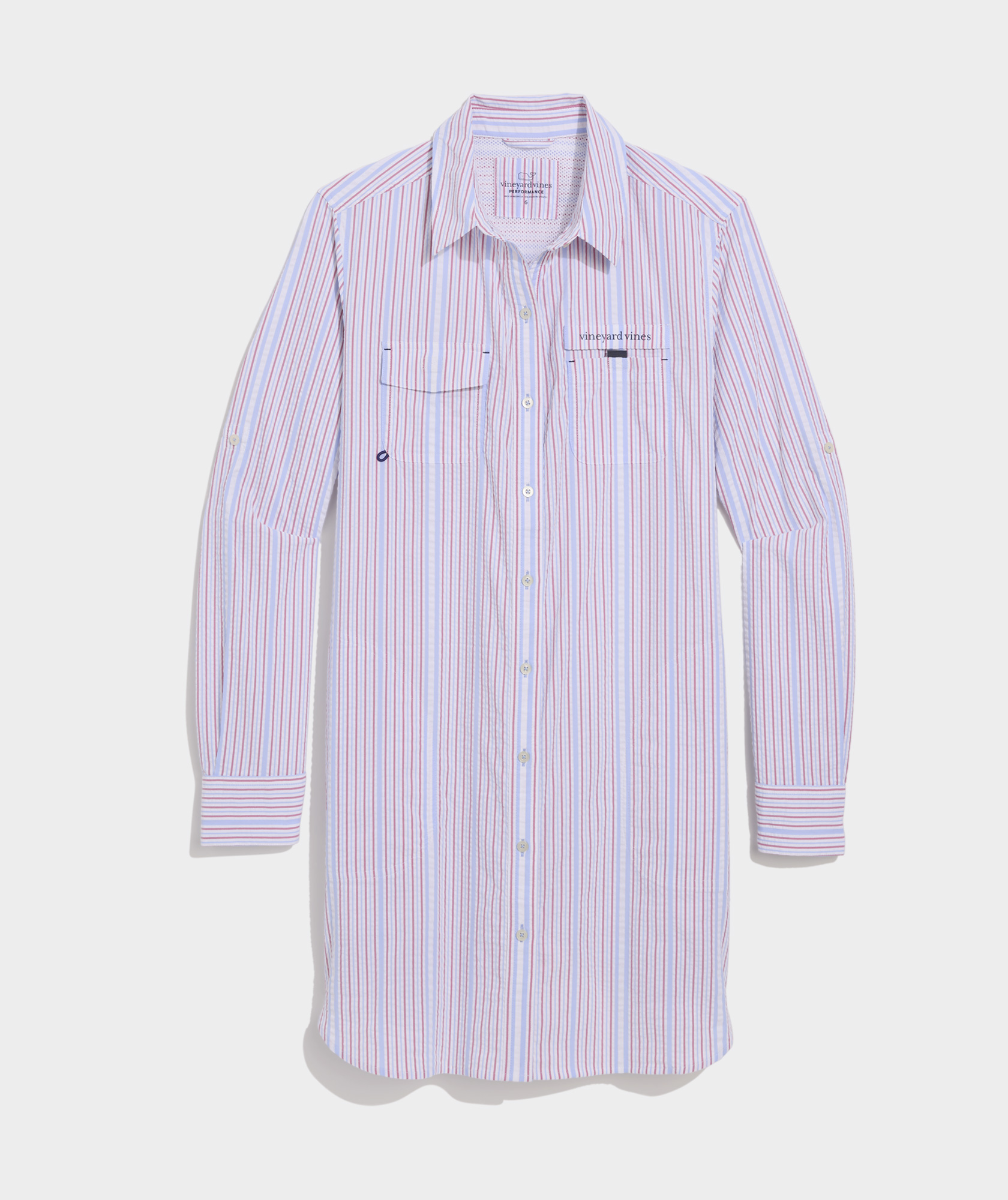 Harbor Seersucker Shirt Cover-Up