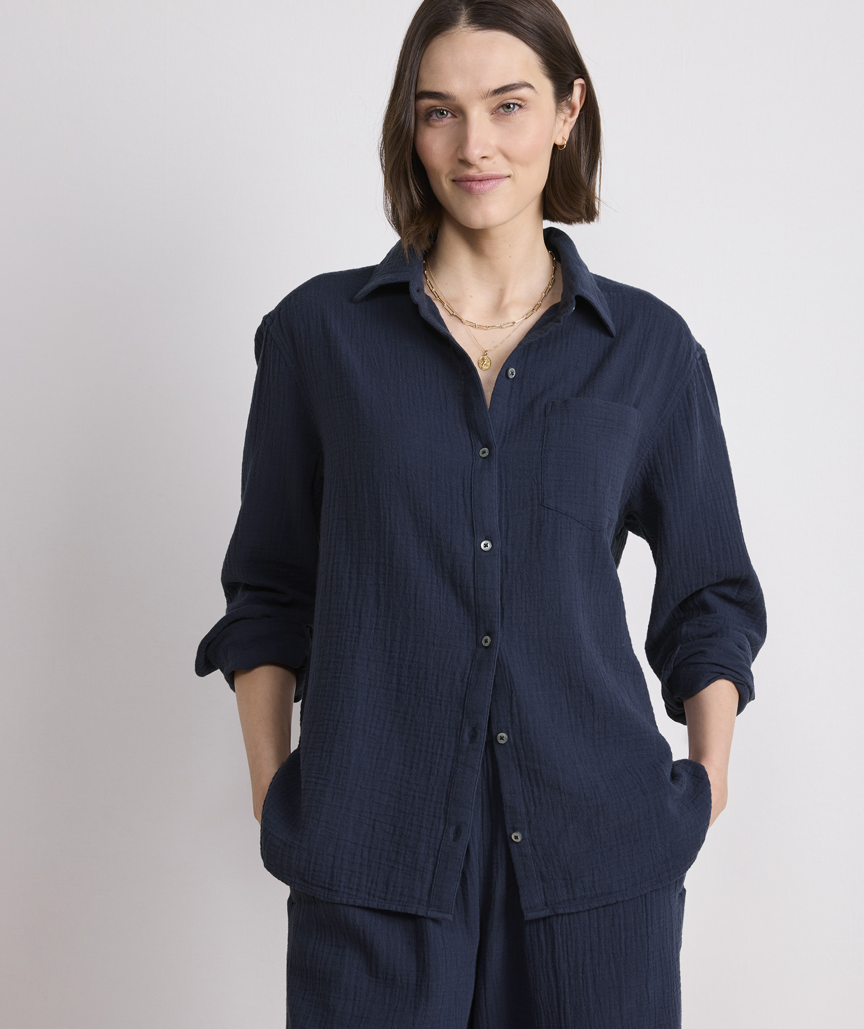 Double Gauze Button-Down