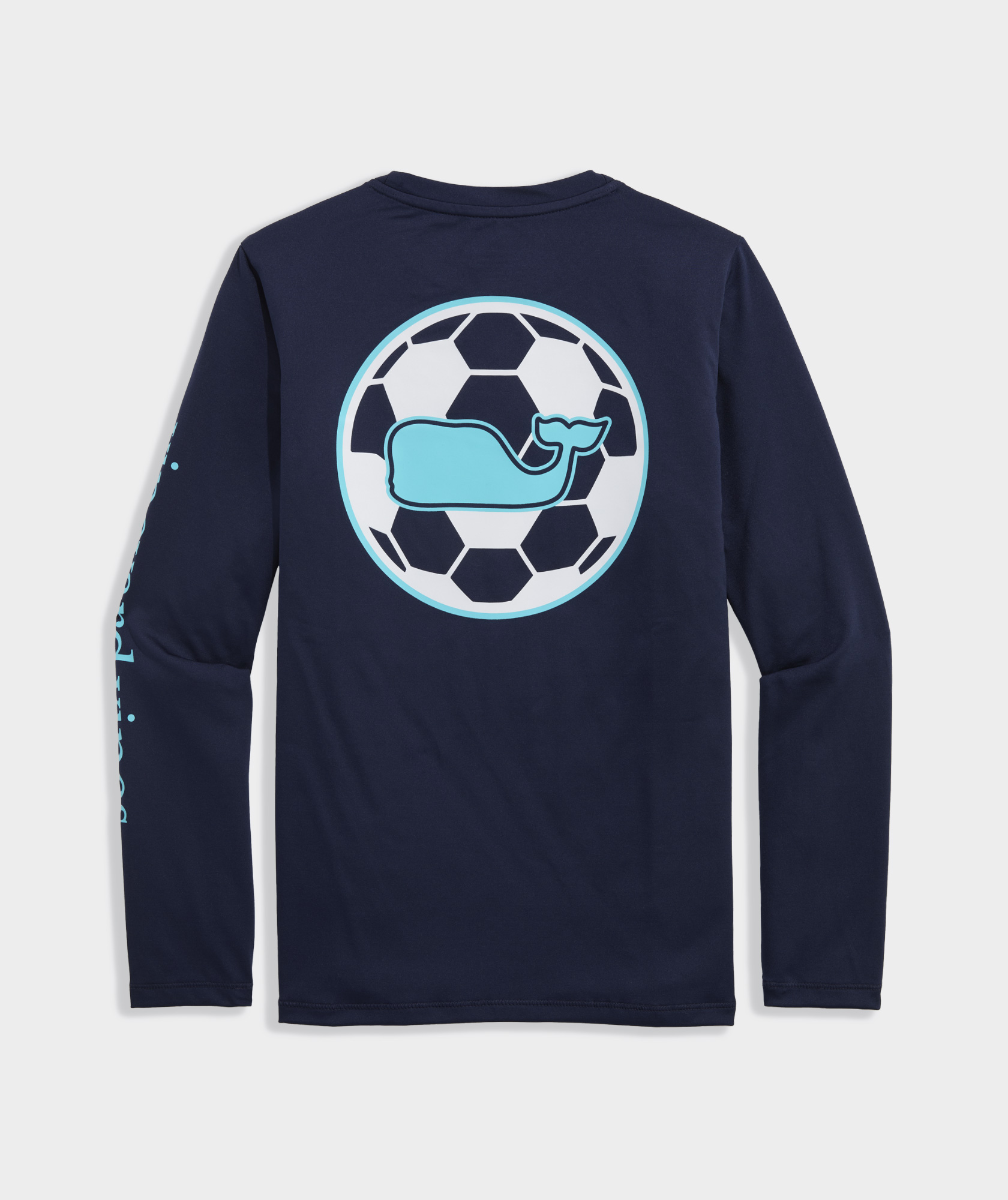 Boys' Soccer Whale Dot Long-Sleeve Harbor Sun Performance Tee