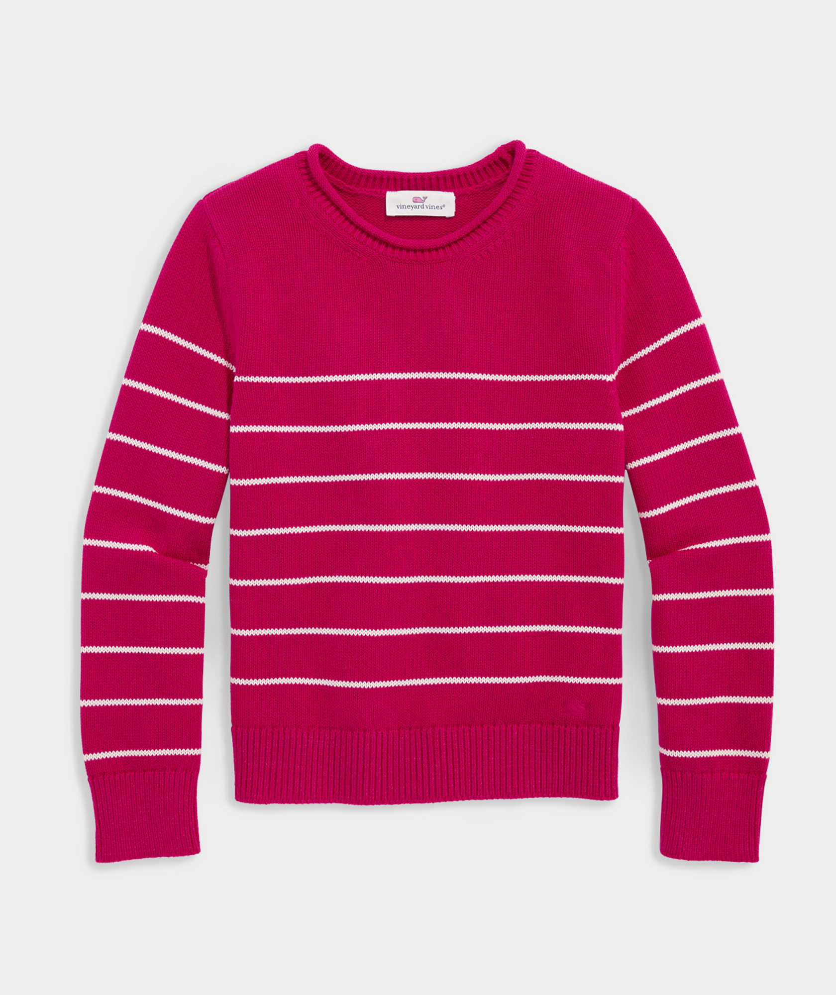 Girlsâ Breton Stripe Rollneck Sweater