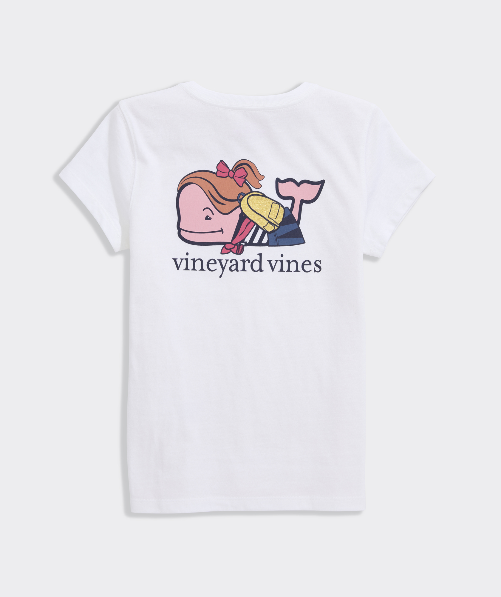 Girls' Back-To-School Whale Short-Sleeve Pocket Tee