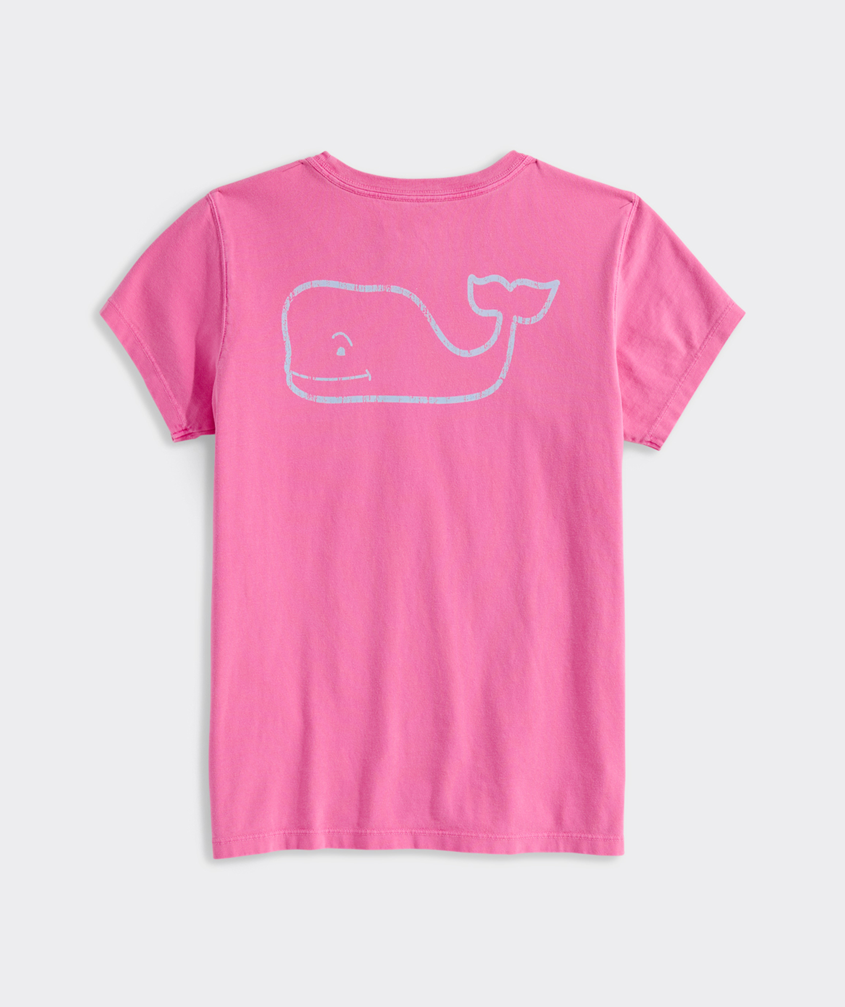 Girlsâ Garment-Dyed Vintage Whale Short-Sleeve Pocket Tee