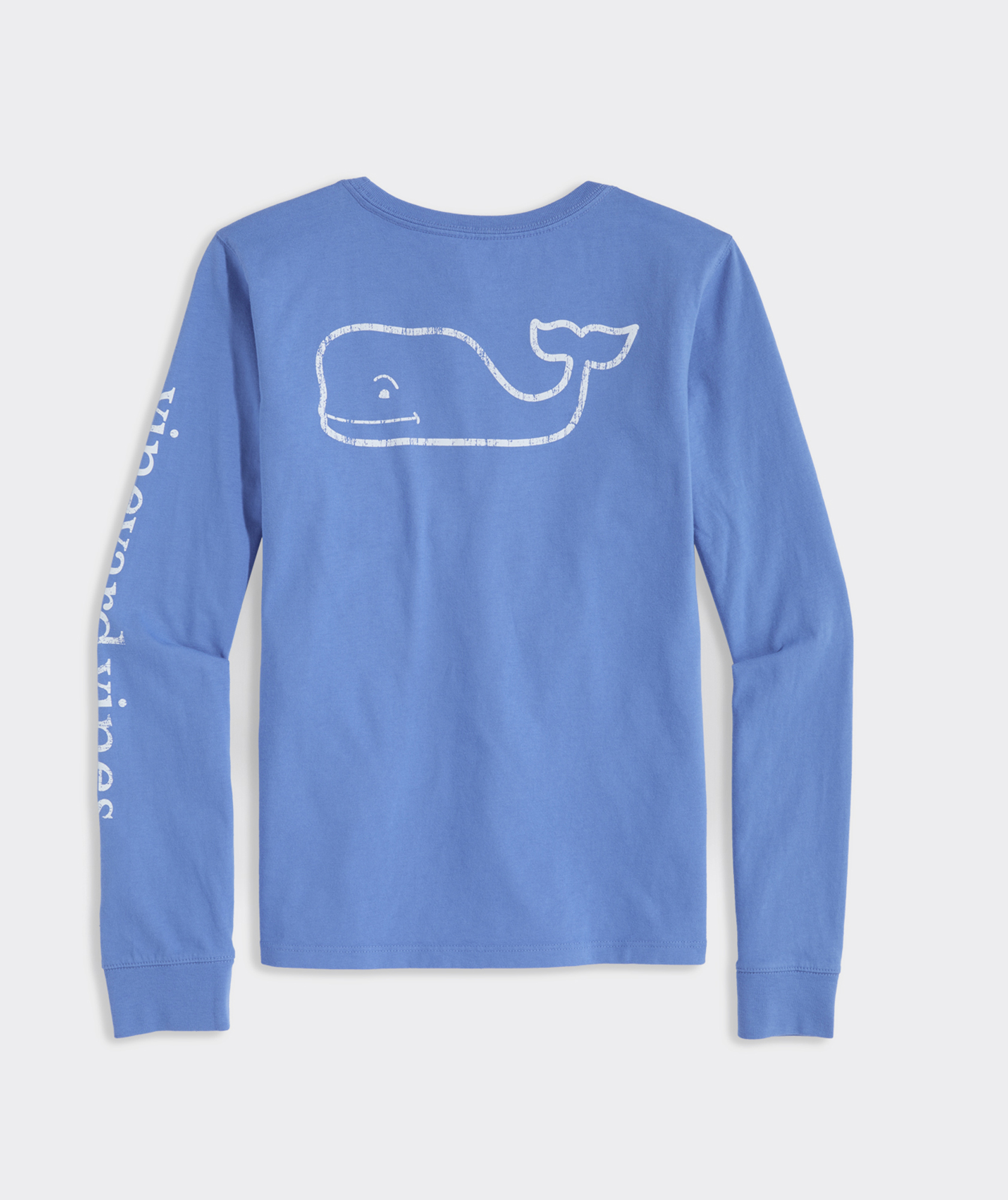 Girlsâ Vintage Whale Long-Sleeve Pocket Tee