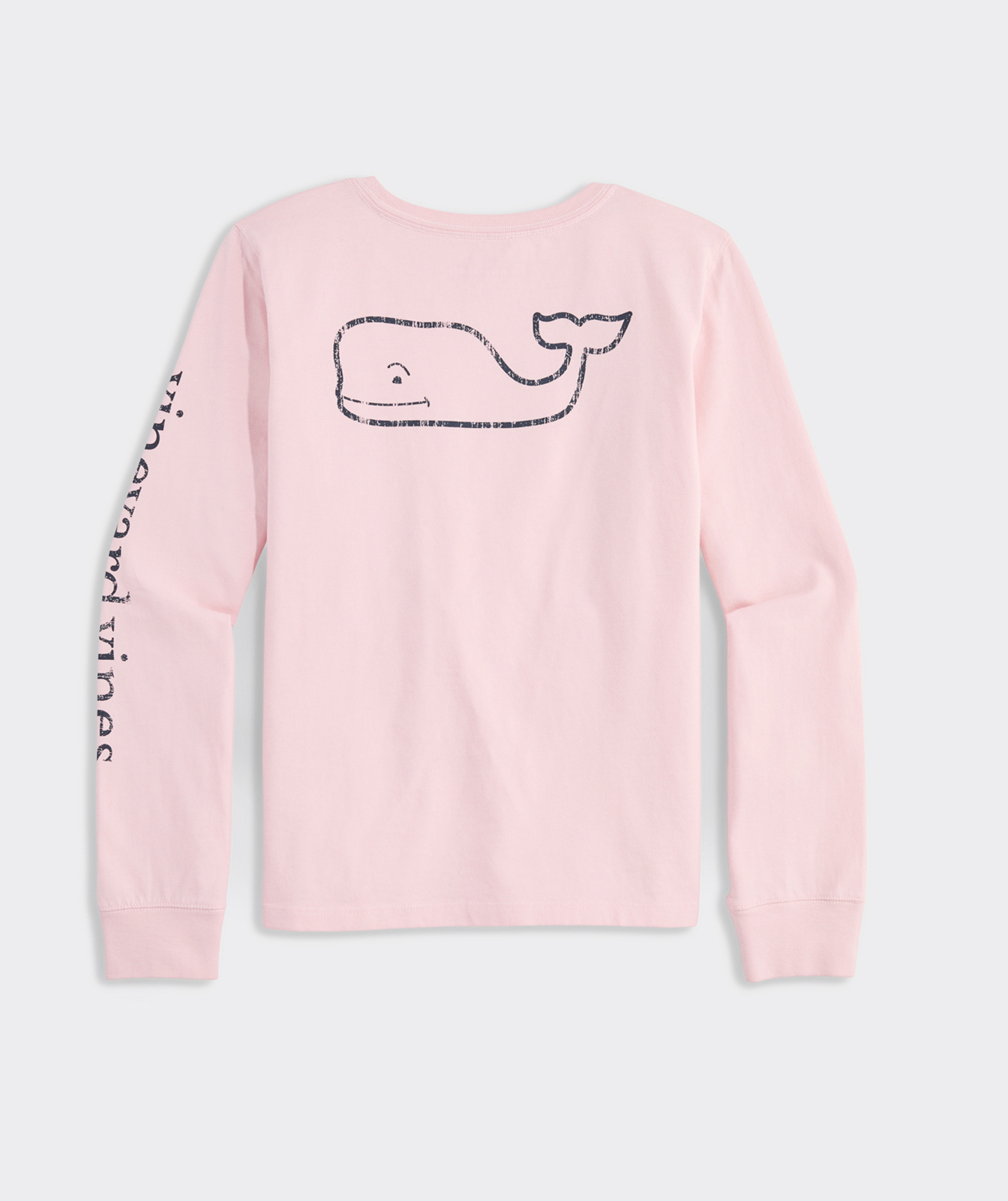 Girlsâ Vintage Whale Long-Sleeve Pocket Tee