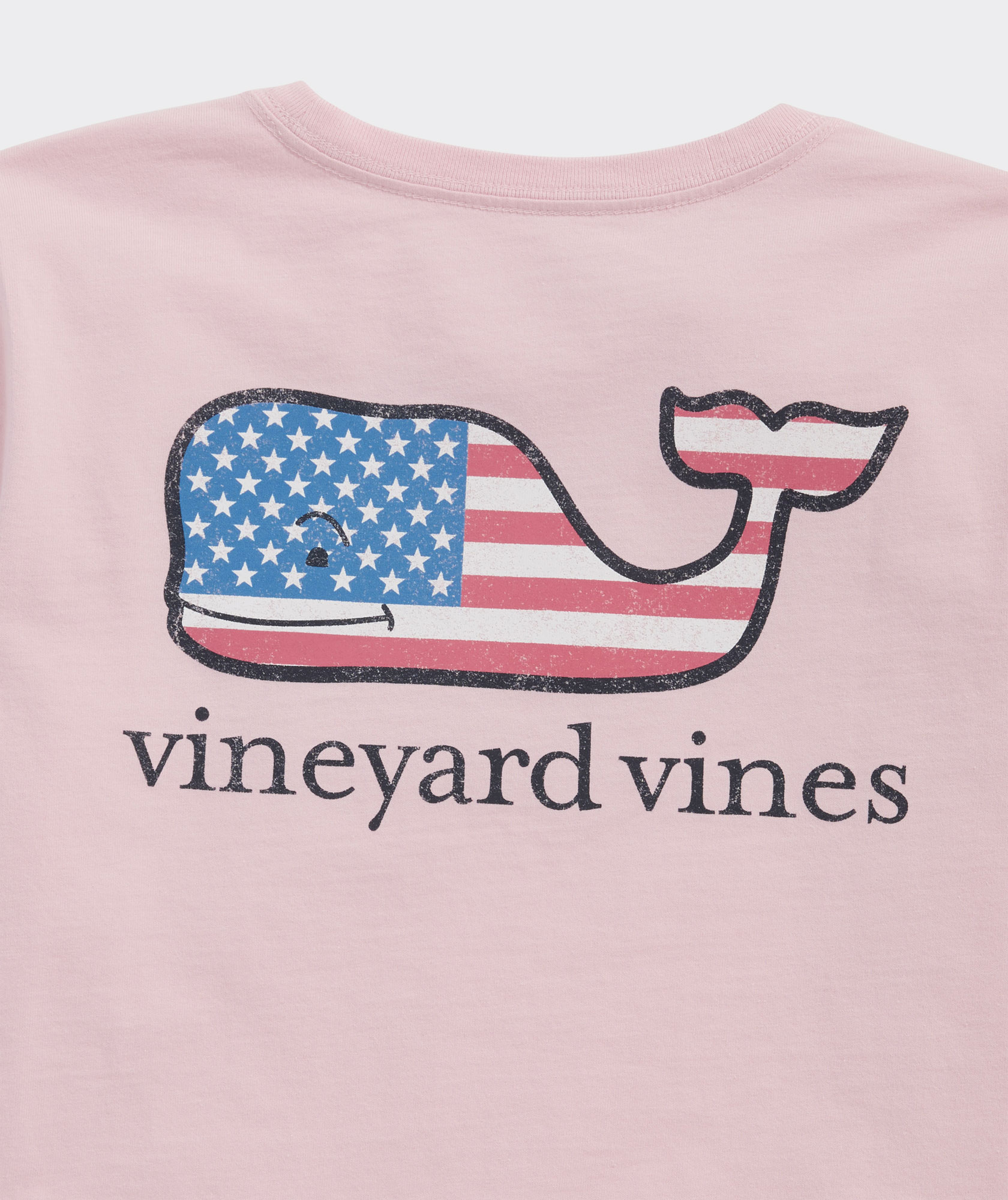 Girls' Flag Whale Short-Sleeve Pocket Tee